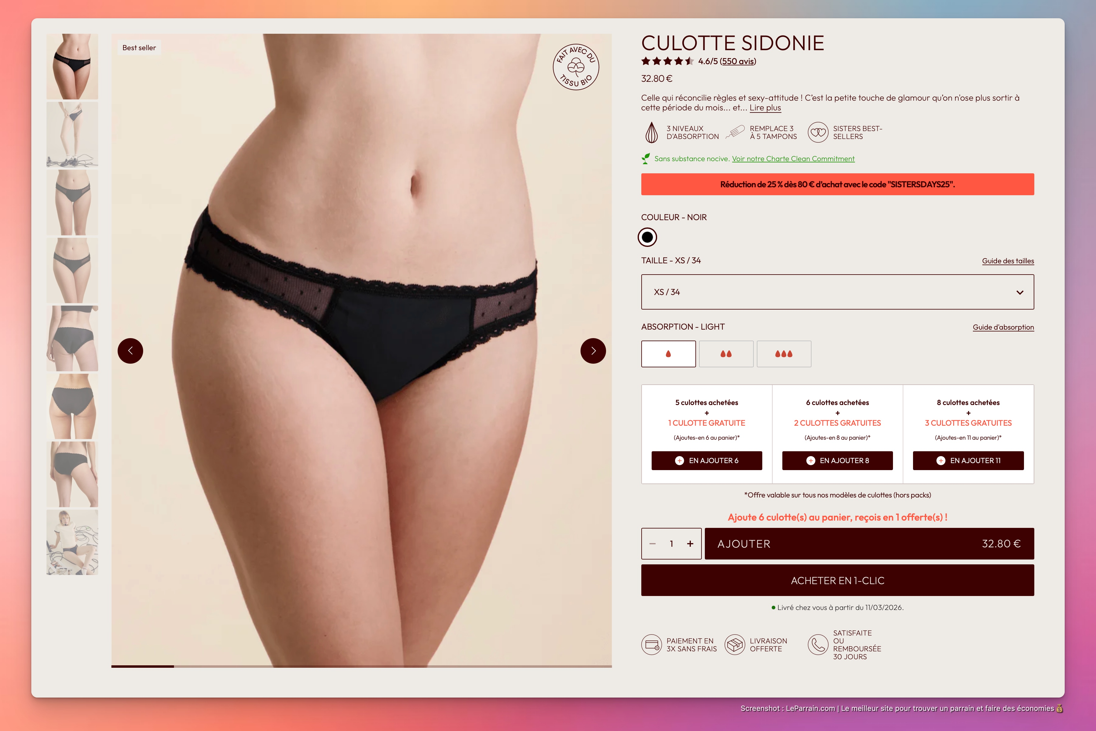 Capture d'écran 1 du programme de parrainage Sisters Republic