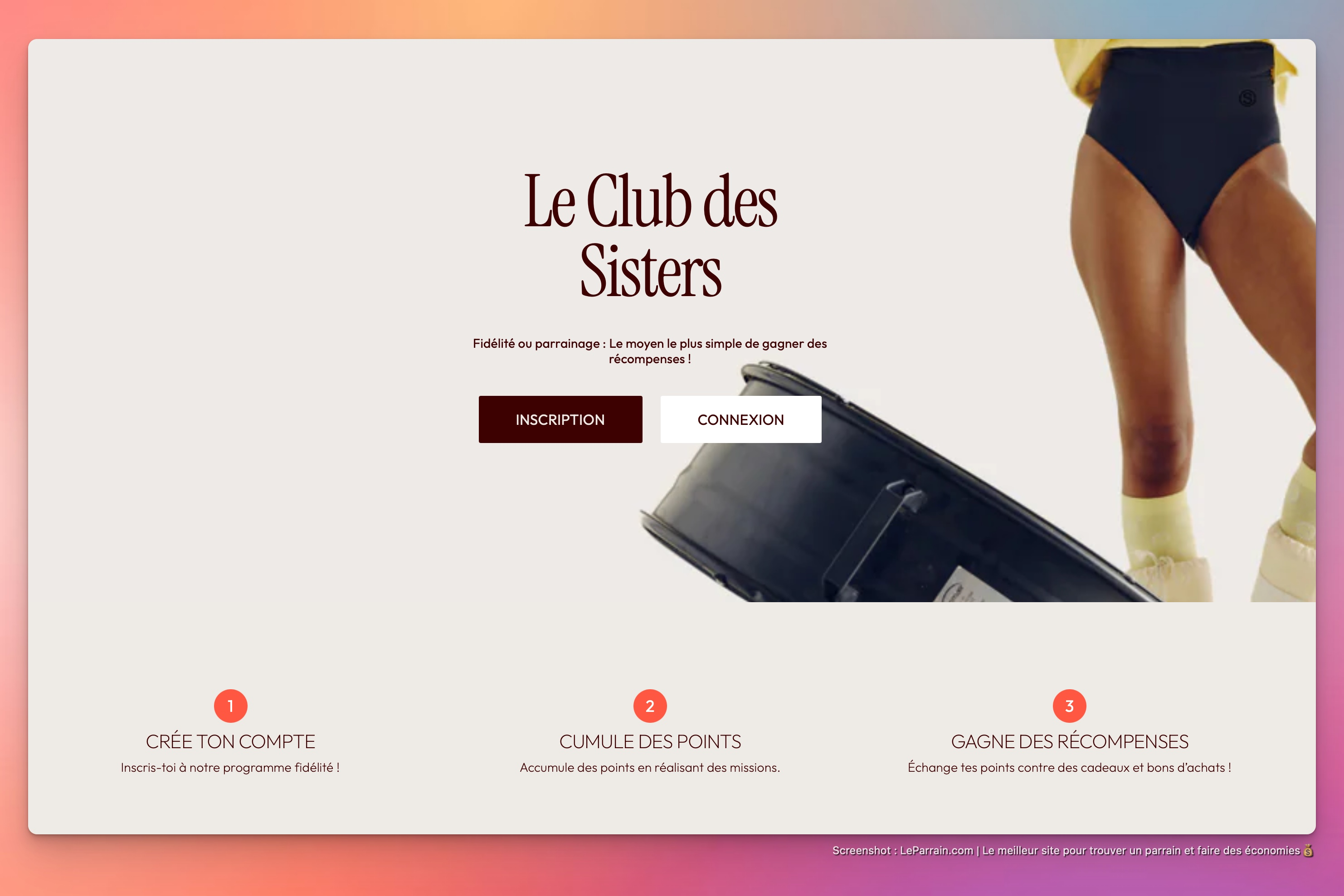 Capture d'écran 5 du programme de parrainage Sisters Republic