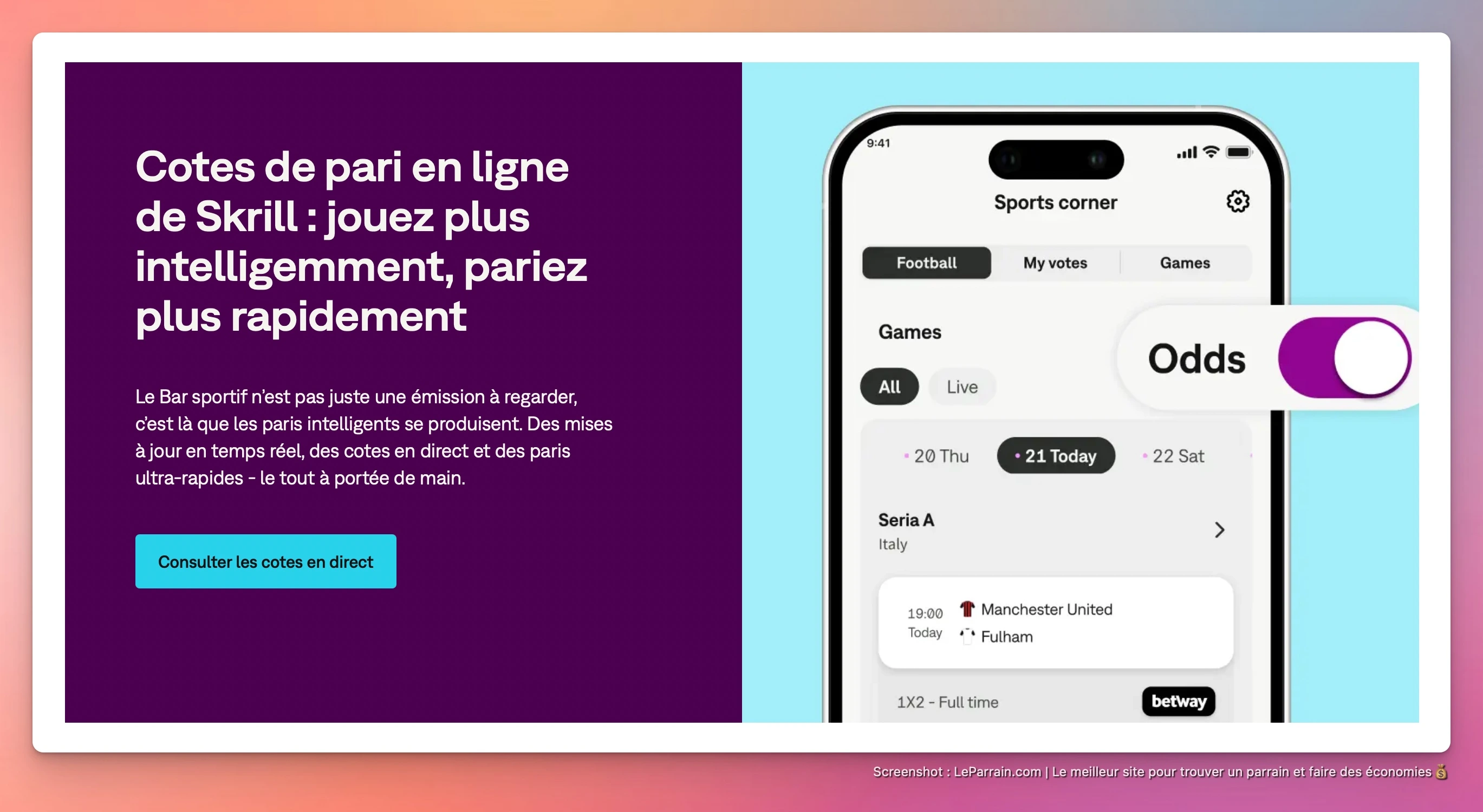 Capture d'écran 2 du programme de parrainage Skrill