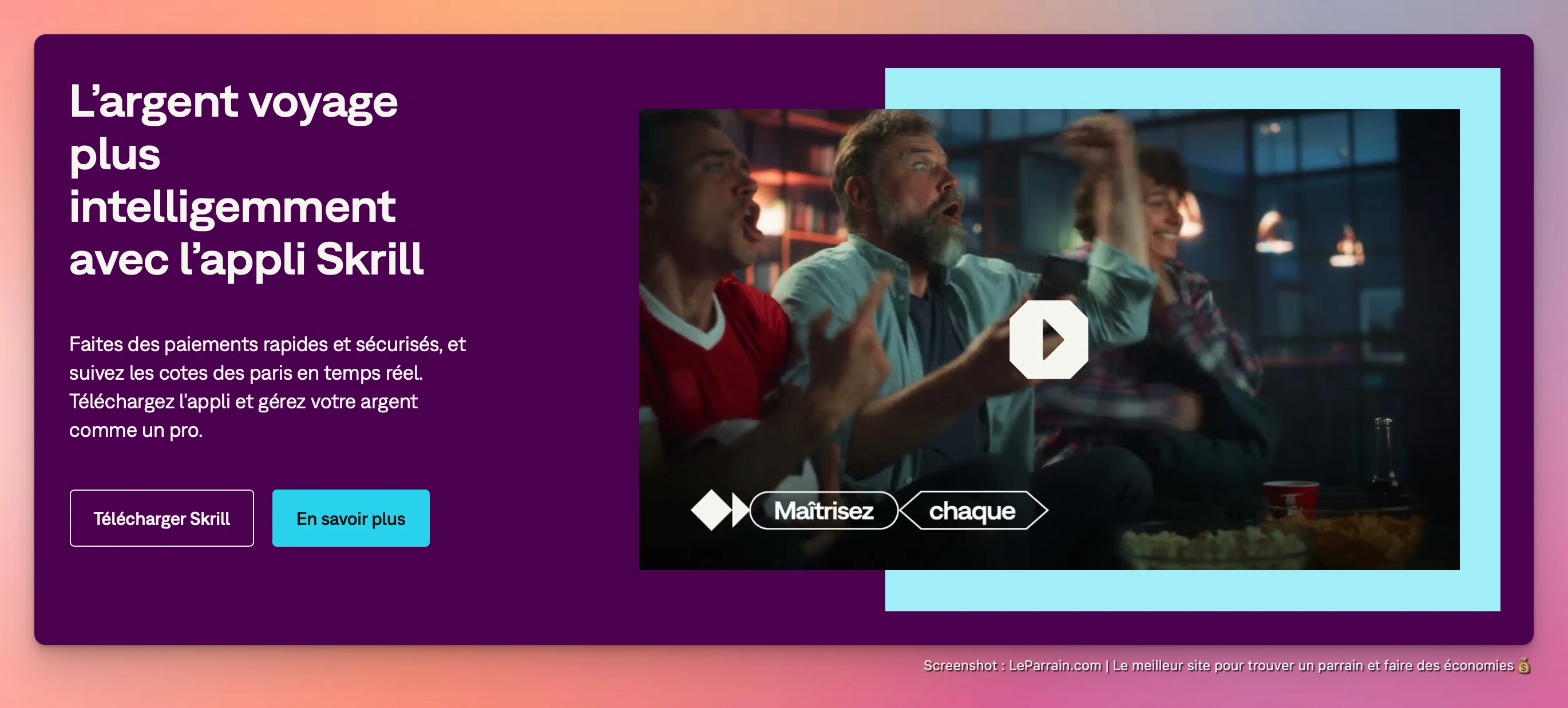 Capture d'écran 3 du programme de parrainage Skrill