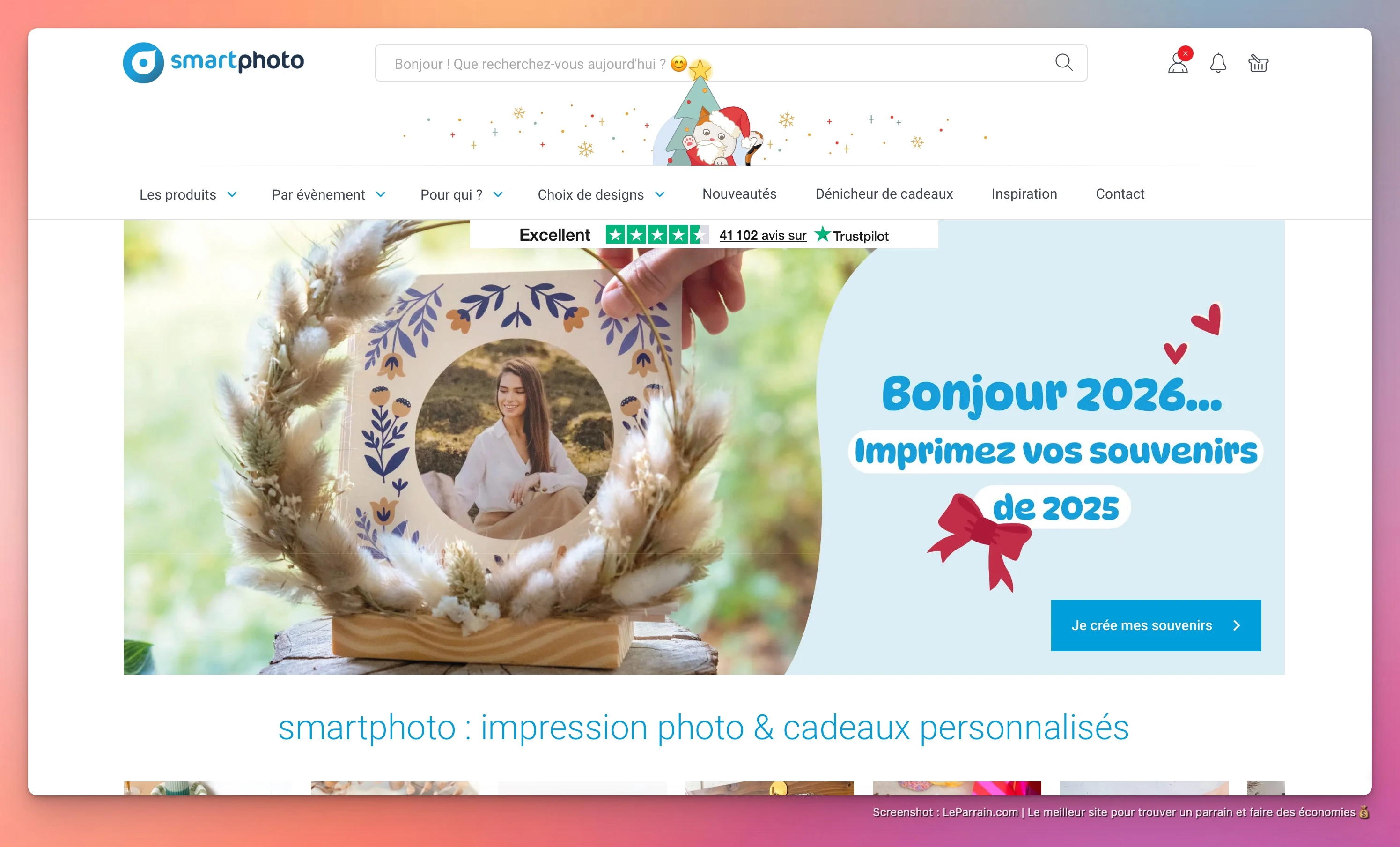 Capture d'écran 1 du programme de parrainage Smartphoto