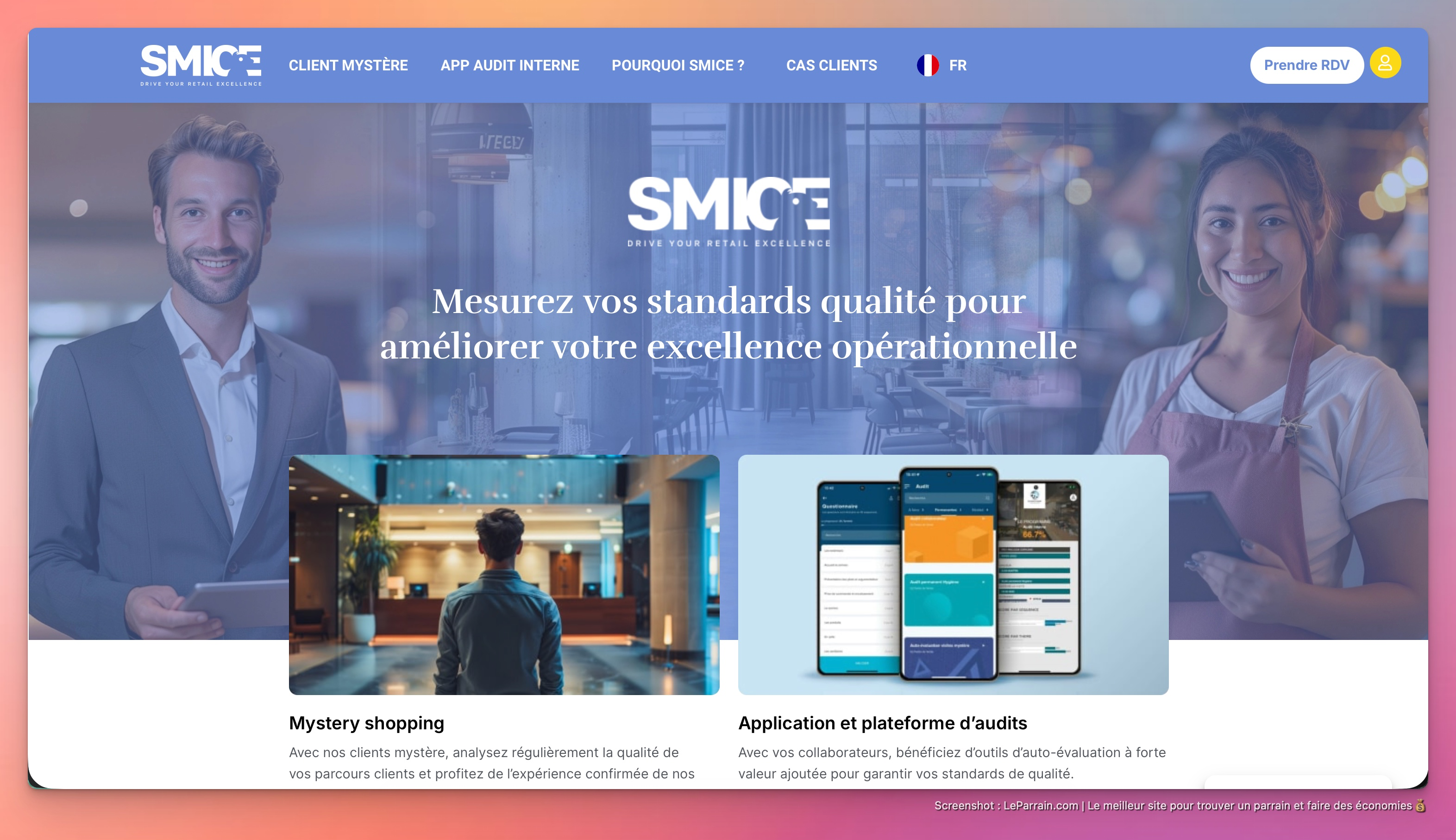 Capture d'écran 1 du programme de parrainage Smice