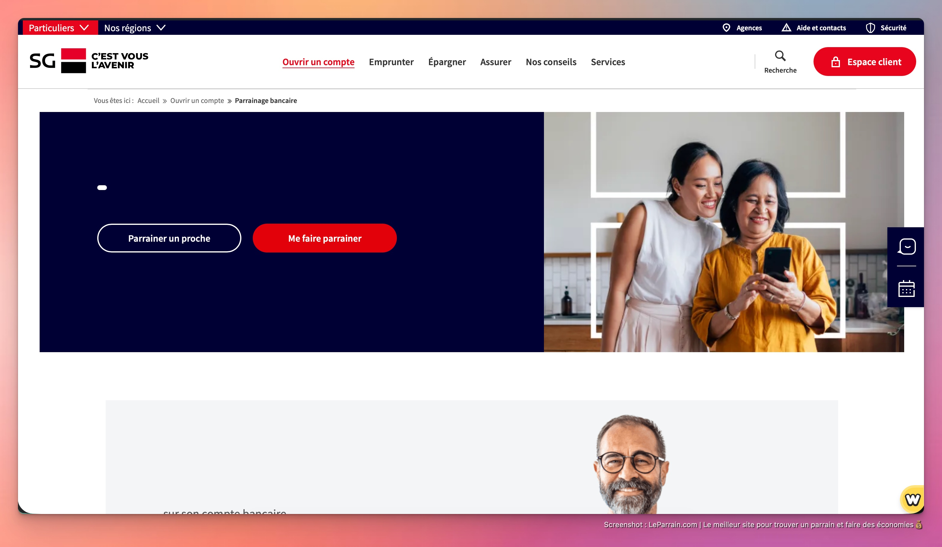 Capture d'écran 2 du programme de parrainage Société Générale
