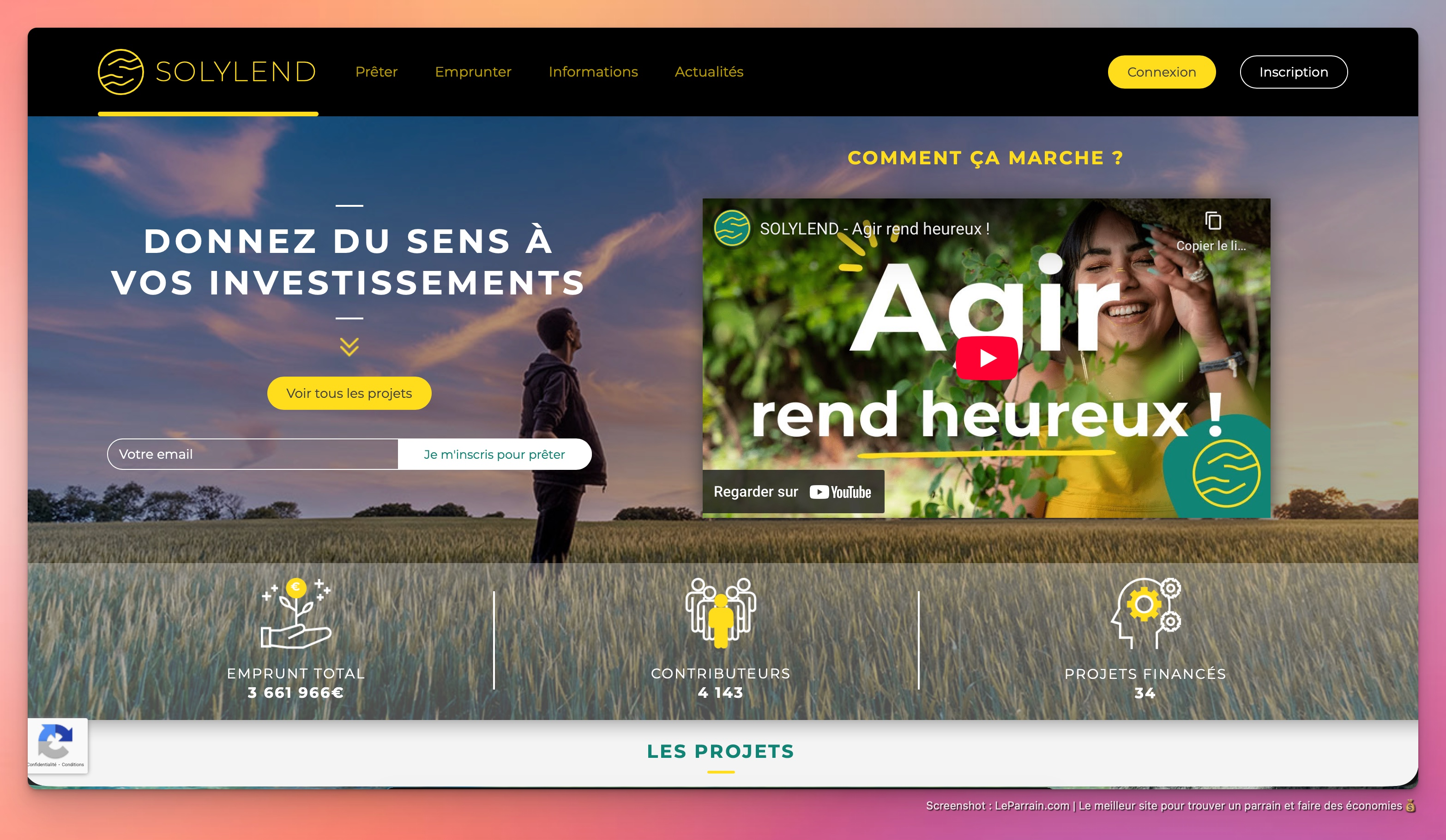 Capture d'écran 2 du programme de parrainage Solylend