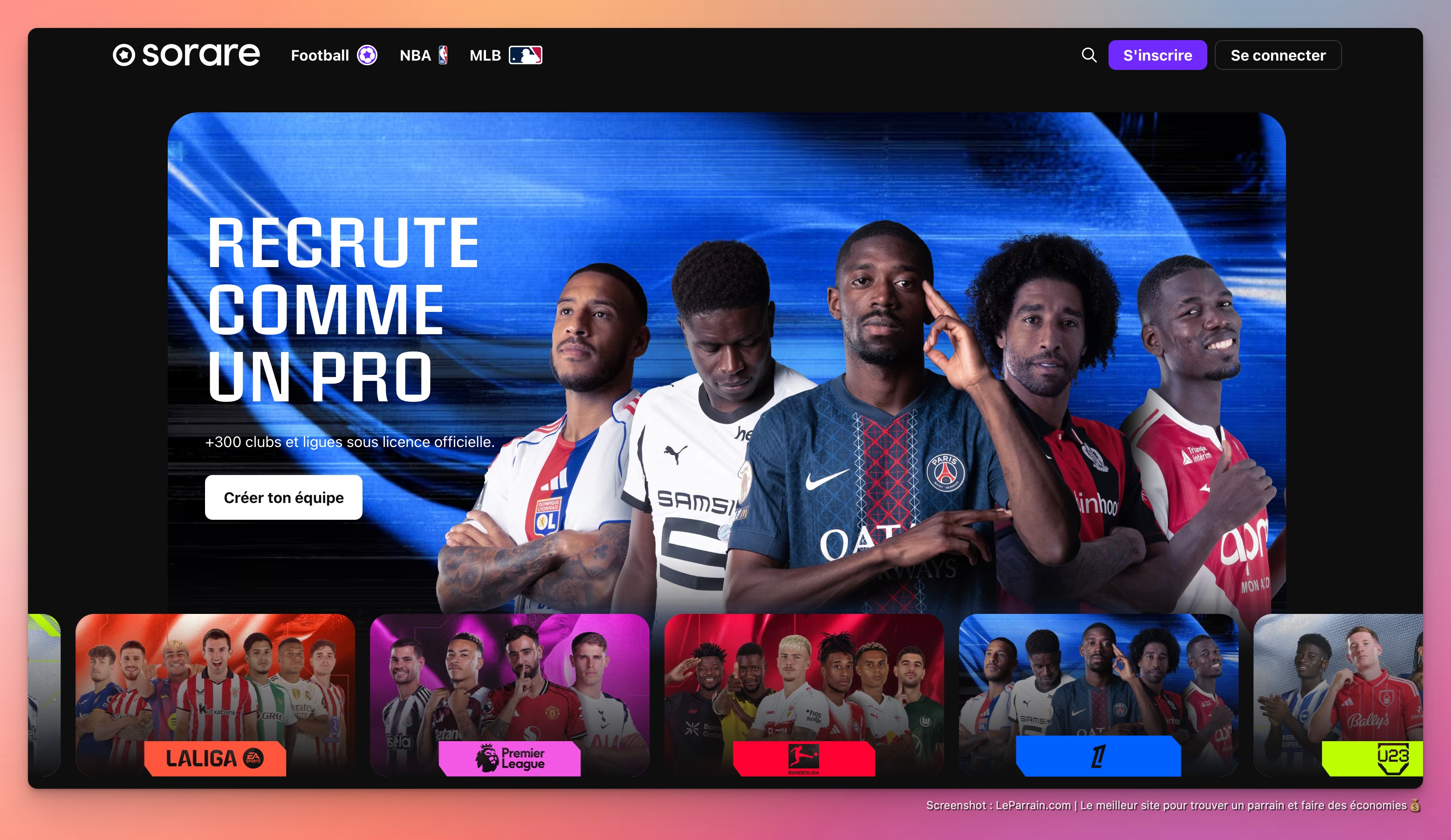 Capture d'écran 2 du programme de parrainage Sorare