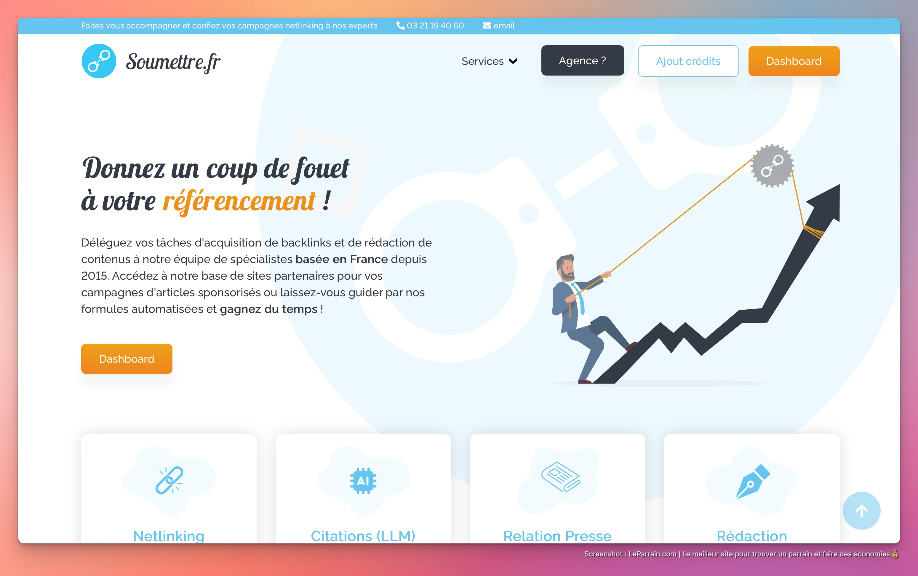 Capture d'écran 2 du programme de parrainage Soumettre.fr