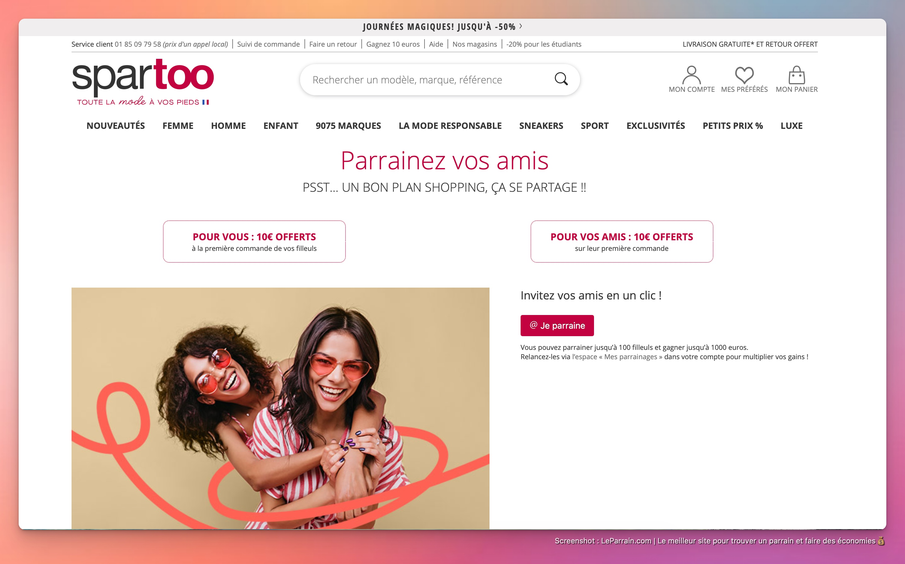 Capture d'écran 1 du programme de parrainage Spartoo