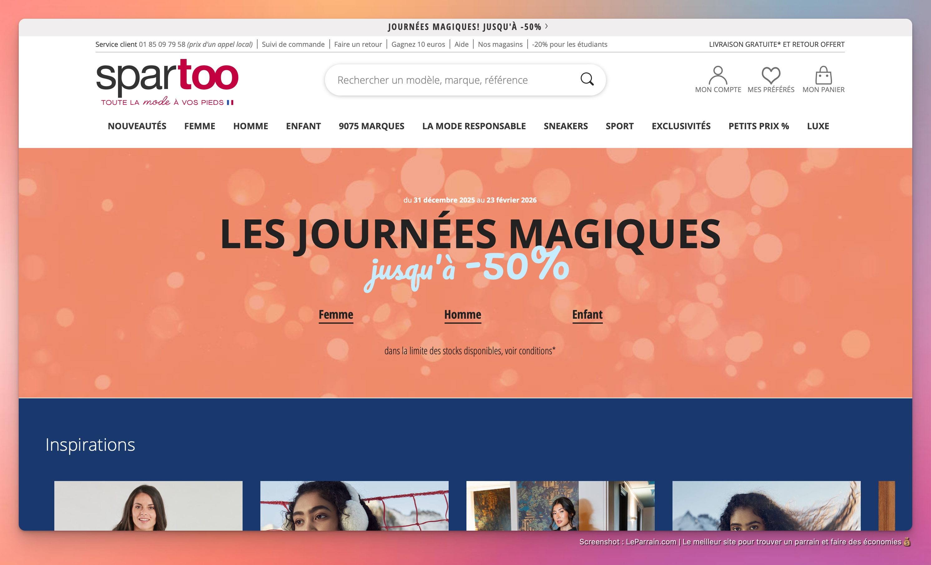 Capture d'écran 2 du programme de parrainage Spartoo