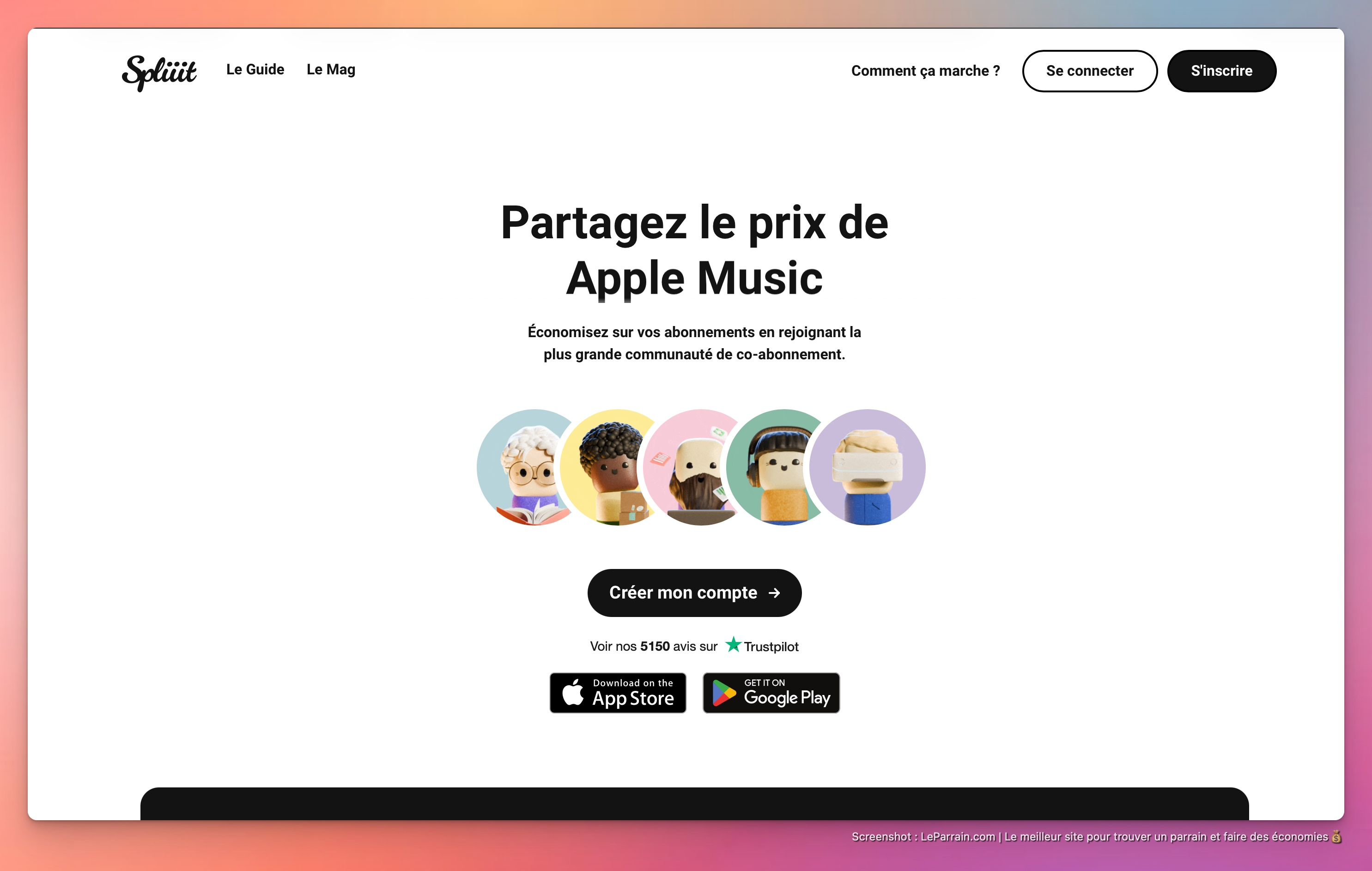Capture d'écran 2 du programme de parrainage Spliiit