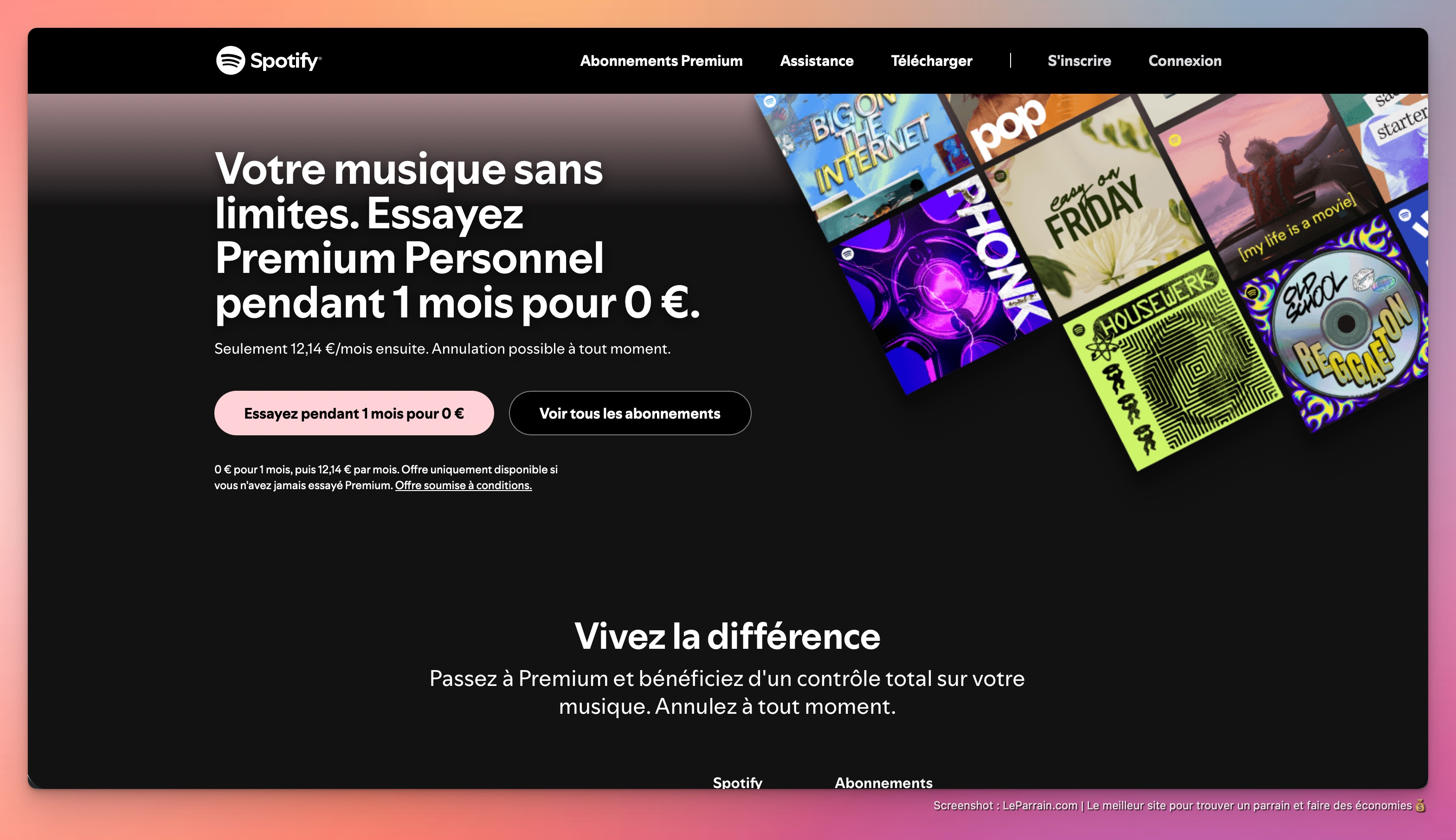 Capture d'écran 2 du programme de parrainage Spotify
