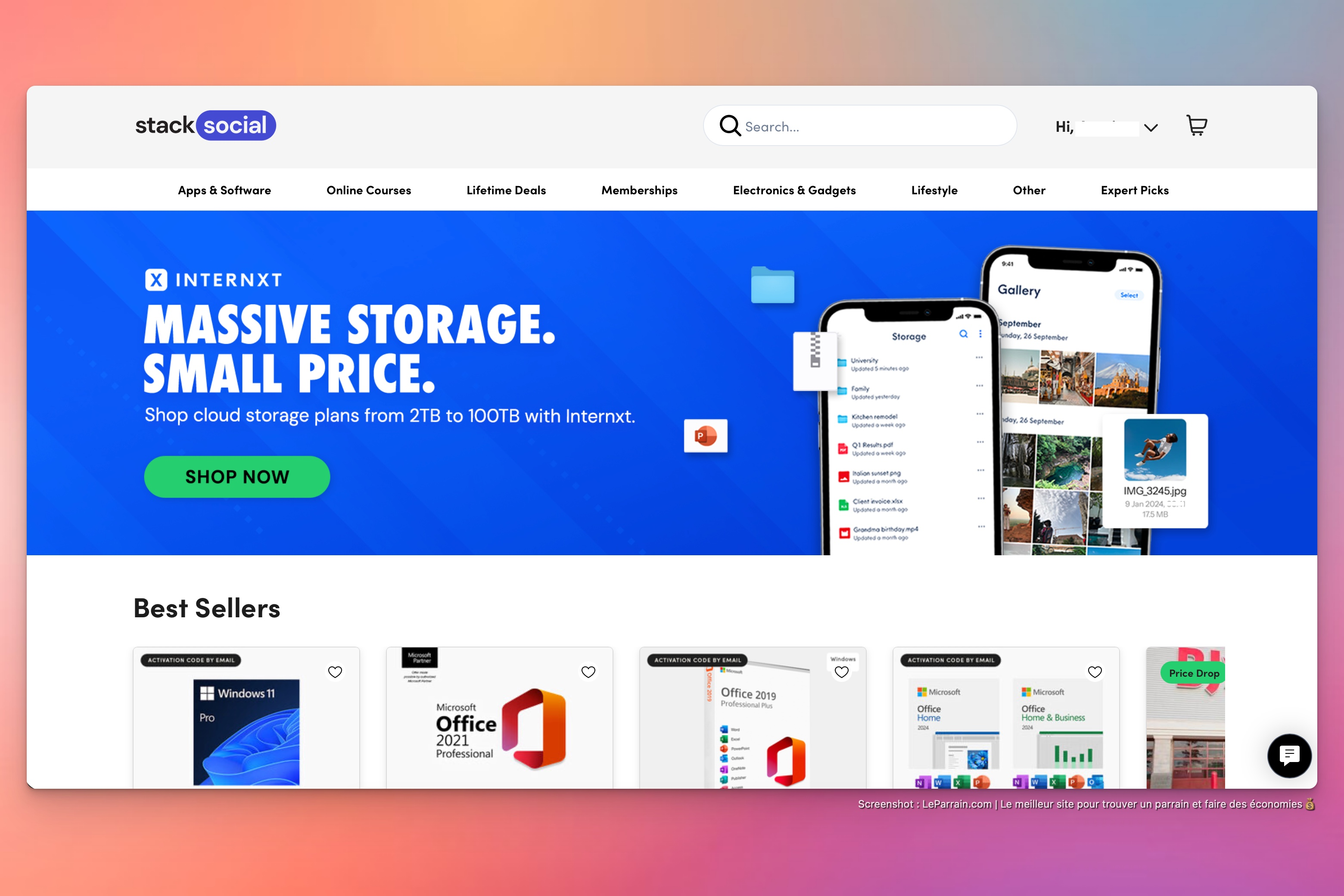 Capture d'écran 2 du programme de parrainage StackSocial