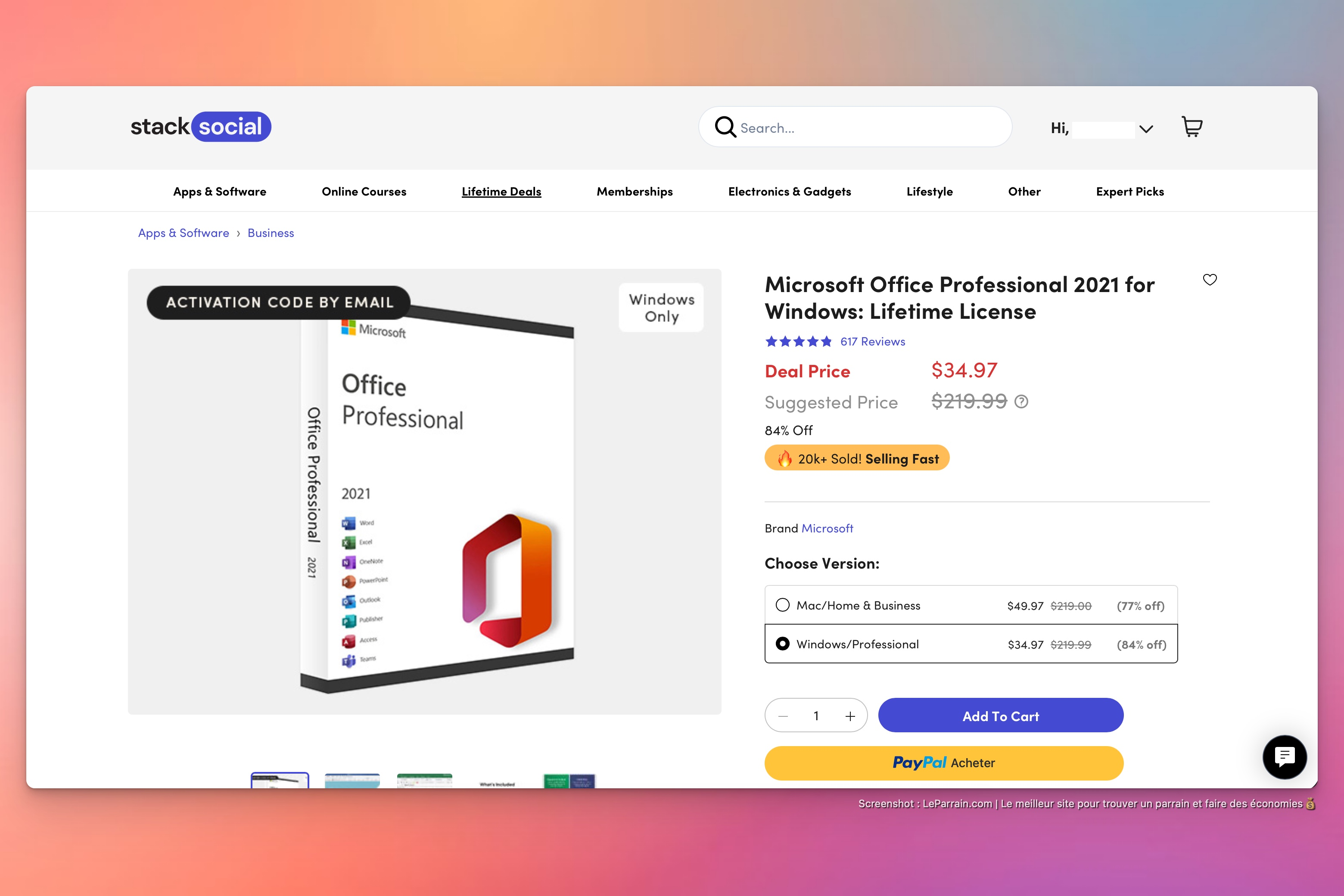 Capture d'écran 3 du programme de parrainage StackSocial