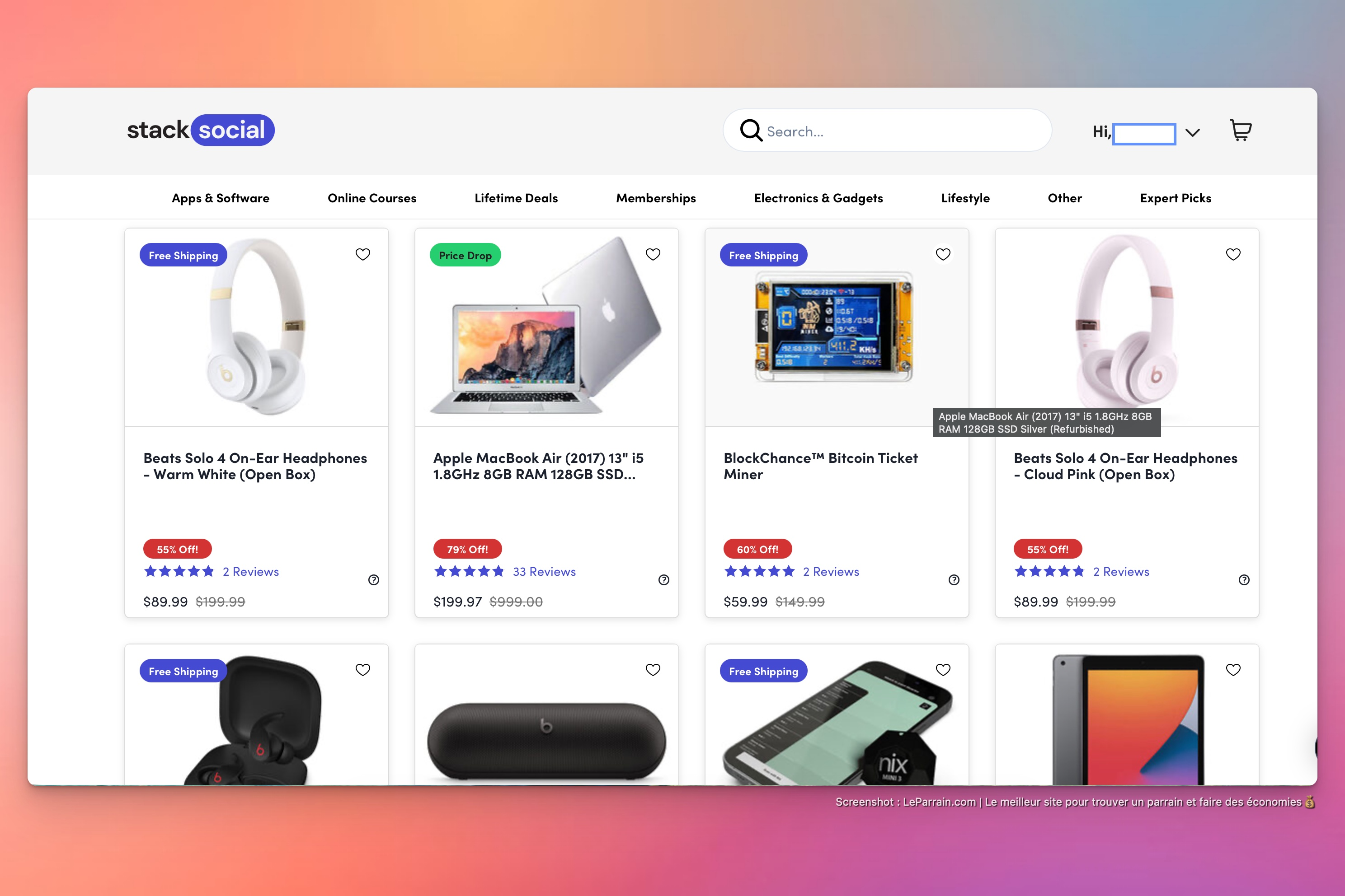 Capture d'écran 4 du programme de parrainage StackSocial