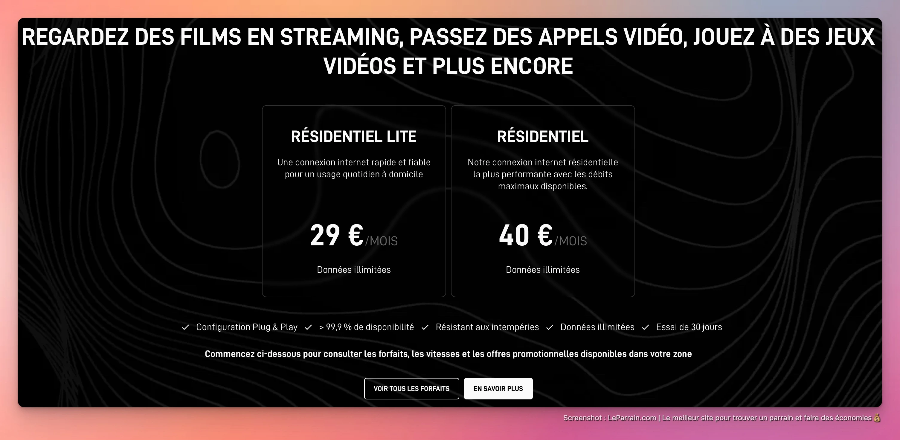 Capture d'écran 2 du programme de parrainage Starlink