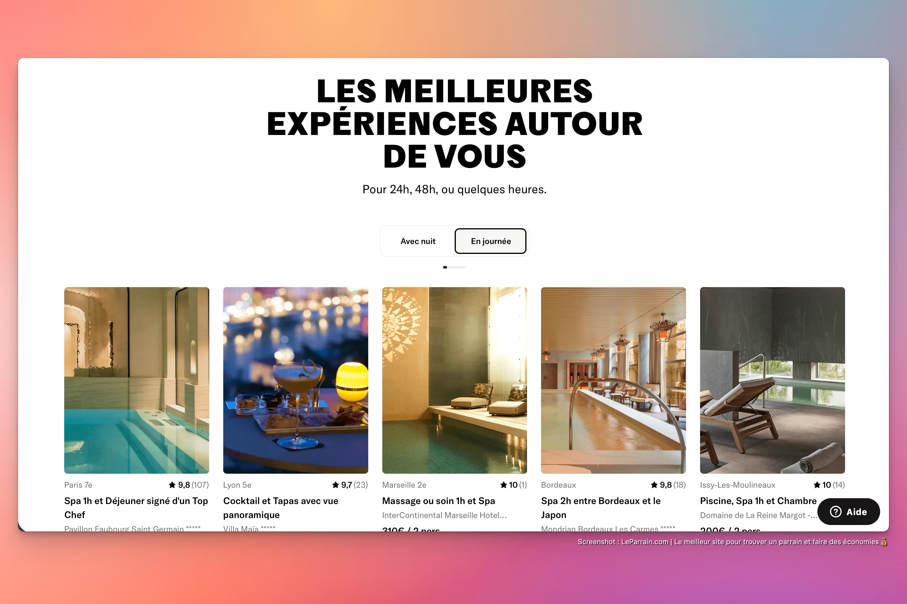 Capture d'écran 2 du programme de parrainage Staycation