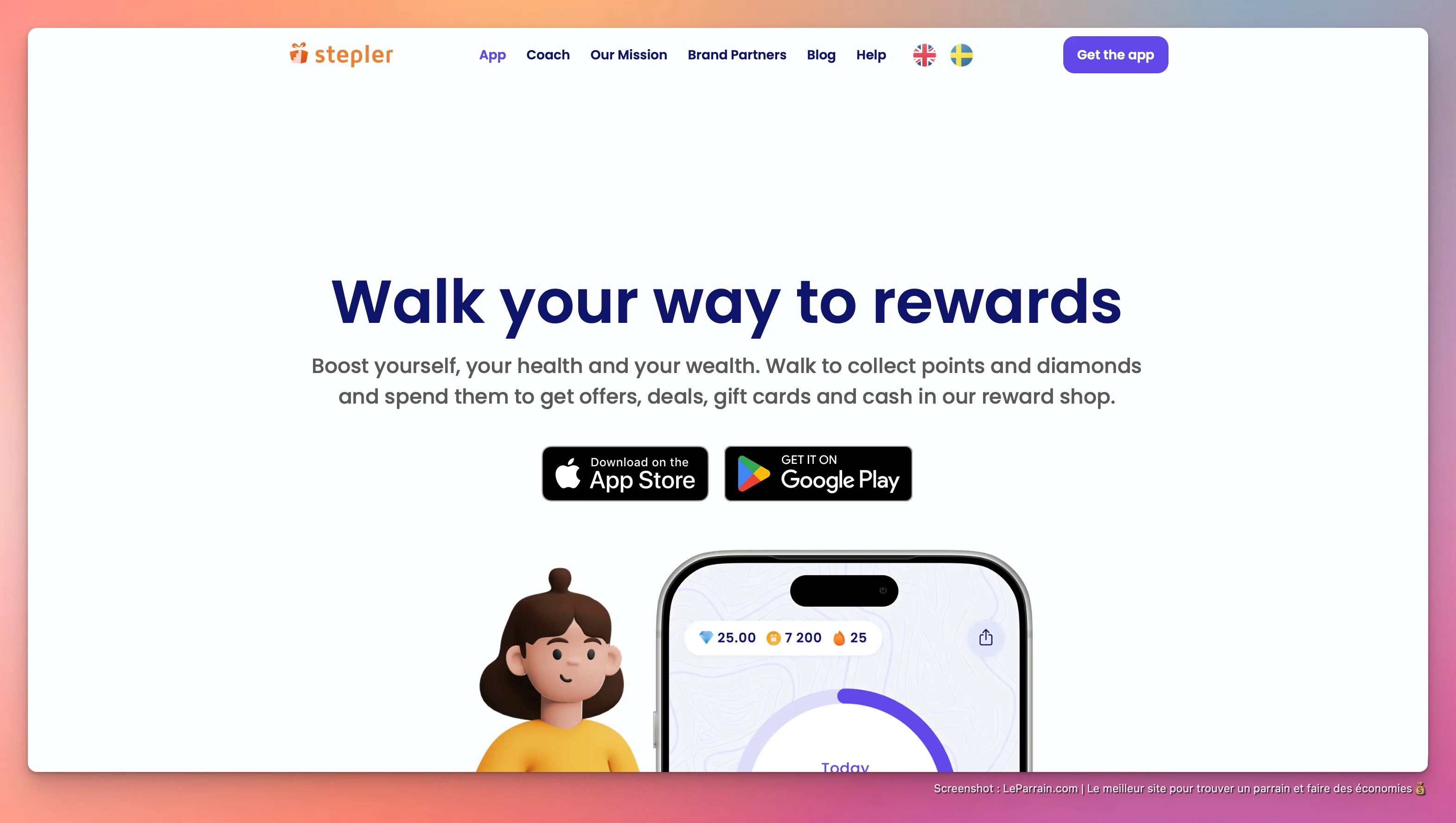 Capture d'écran 1 du programme de parrainage Stepler