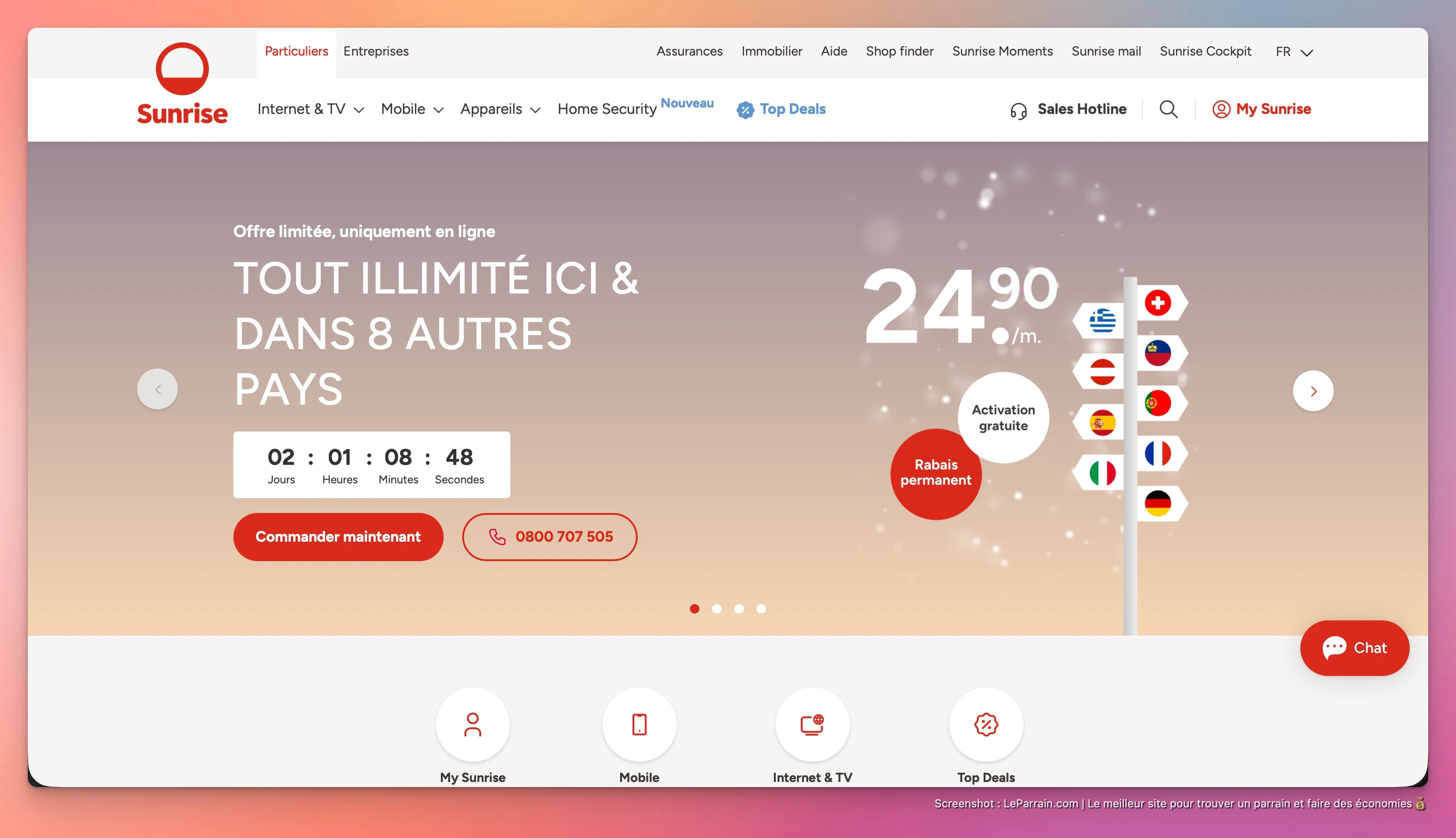 Capture d'écran 2 du programme de parrainage Sunrise