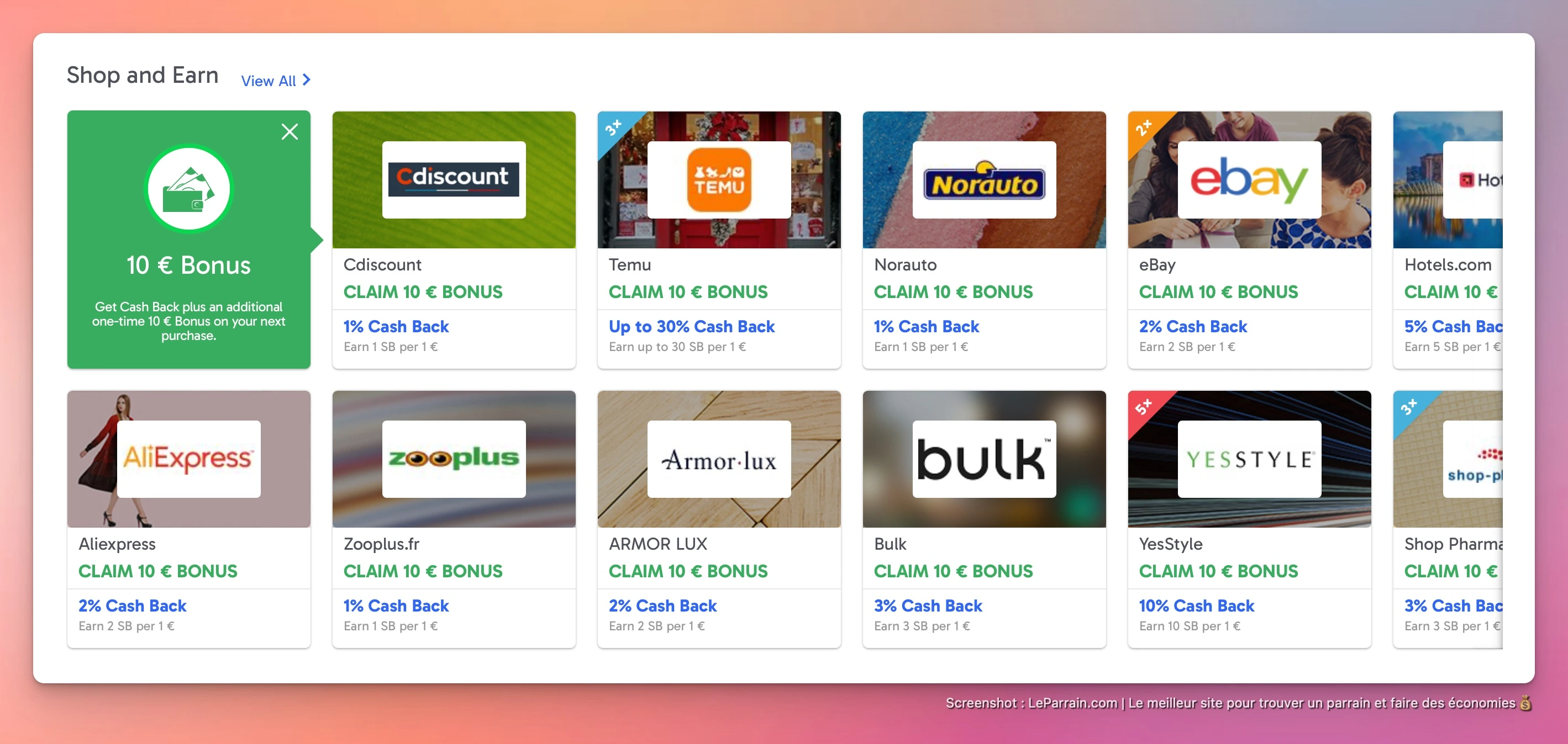 Capture d'écran 2 du programme de parrainage Swagbucks