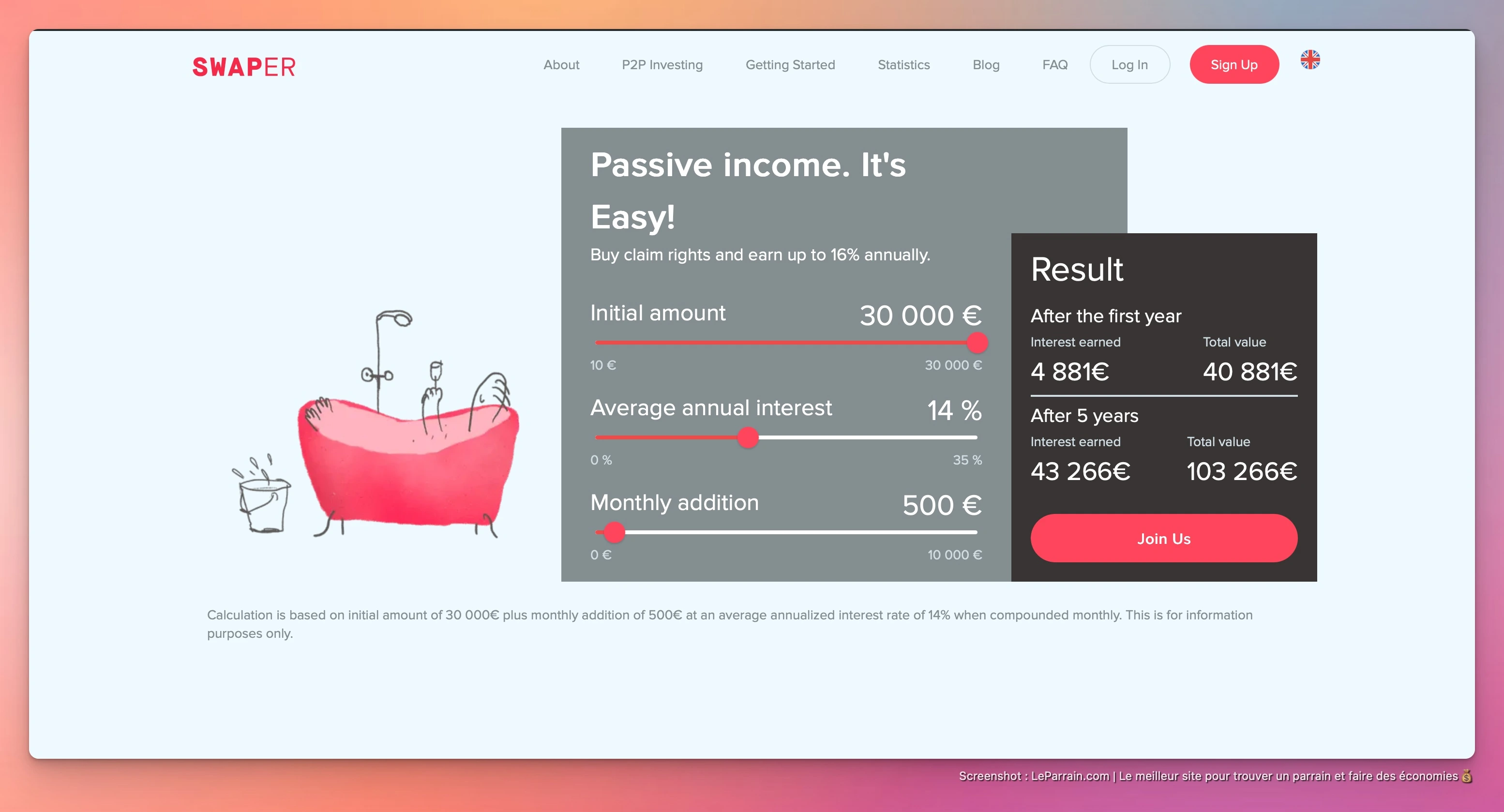 Capture d'écran 2 du programme de parrainage Swaper