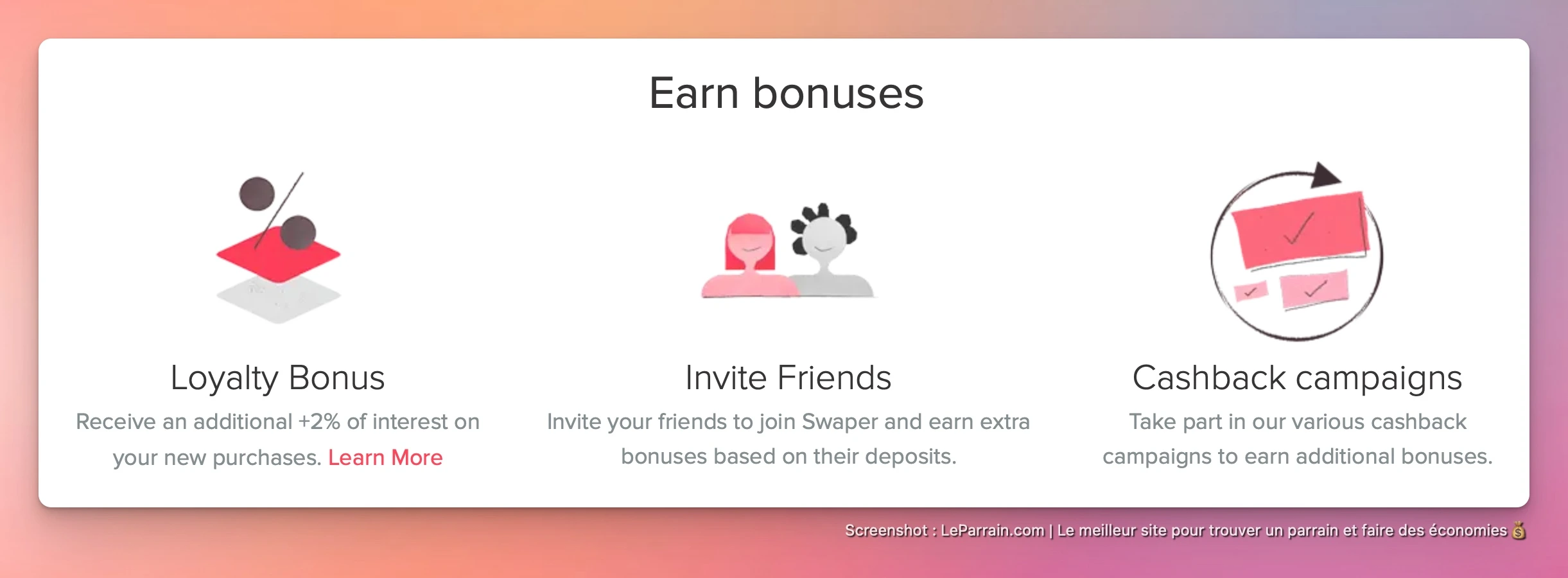 Capture d'écran 5 du programme de parrainage Swaper