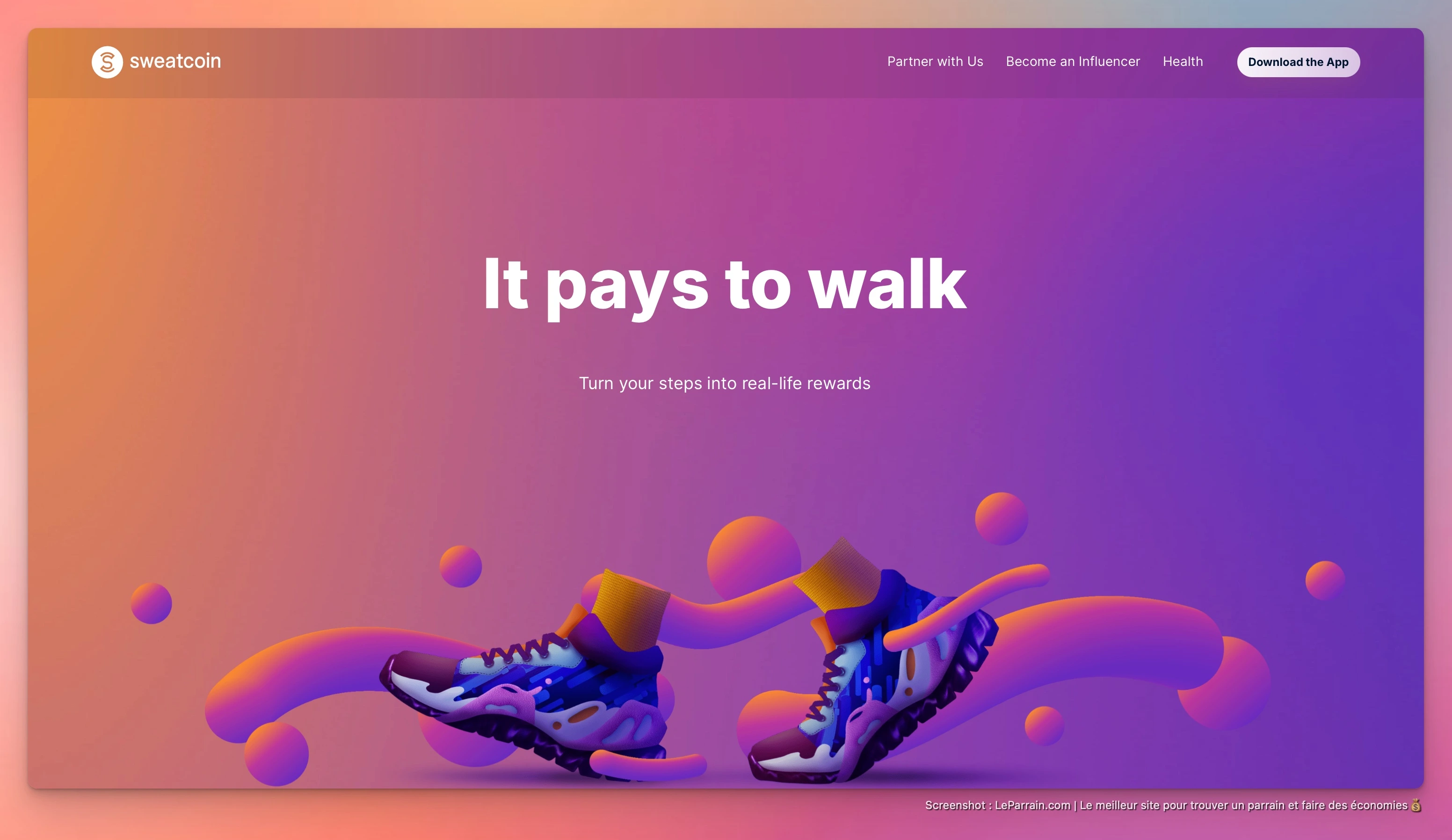 Capture d'écran 2 du programme de parrainage SweatCoins