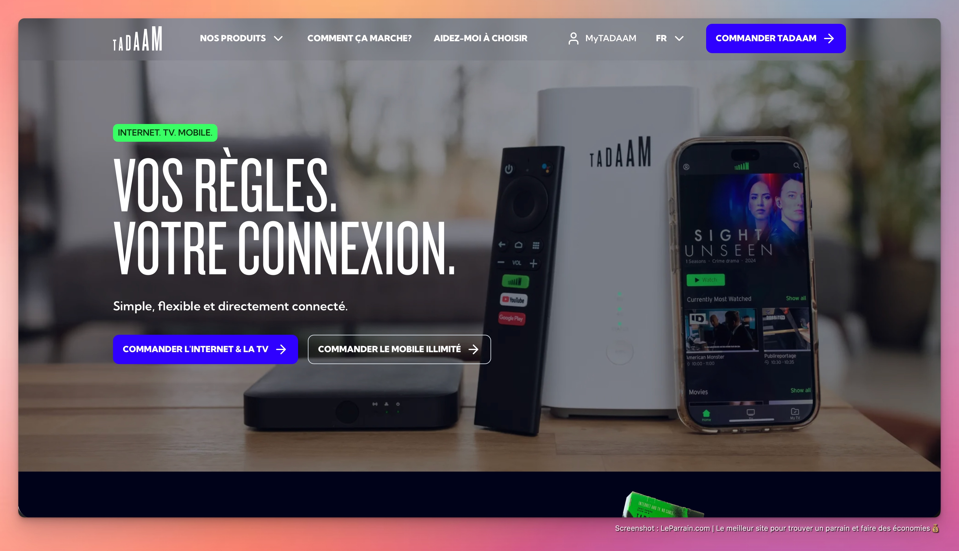 Capture d'écran 1 du programme de parrainage Tadaam