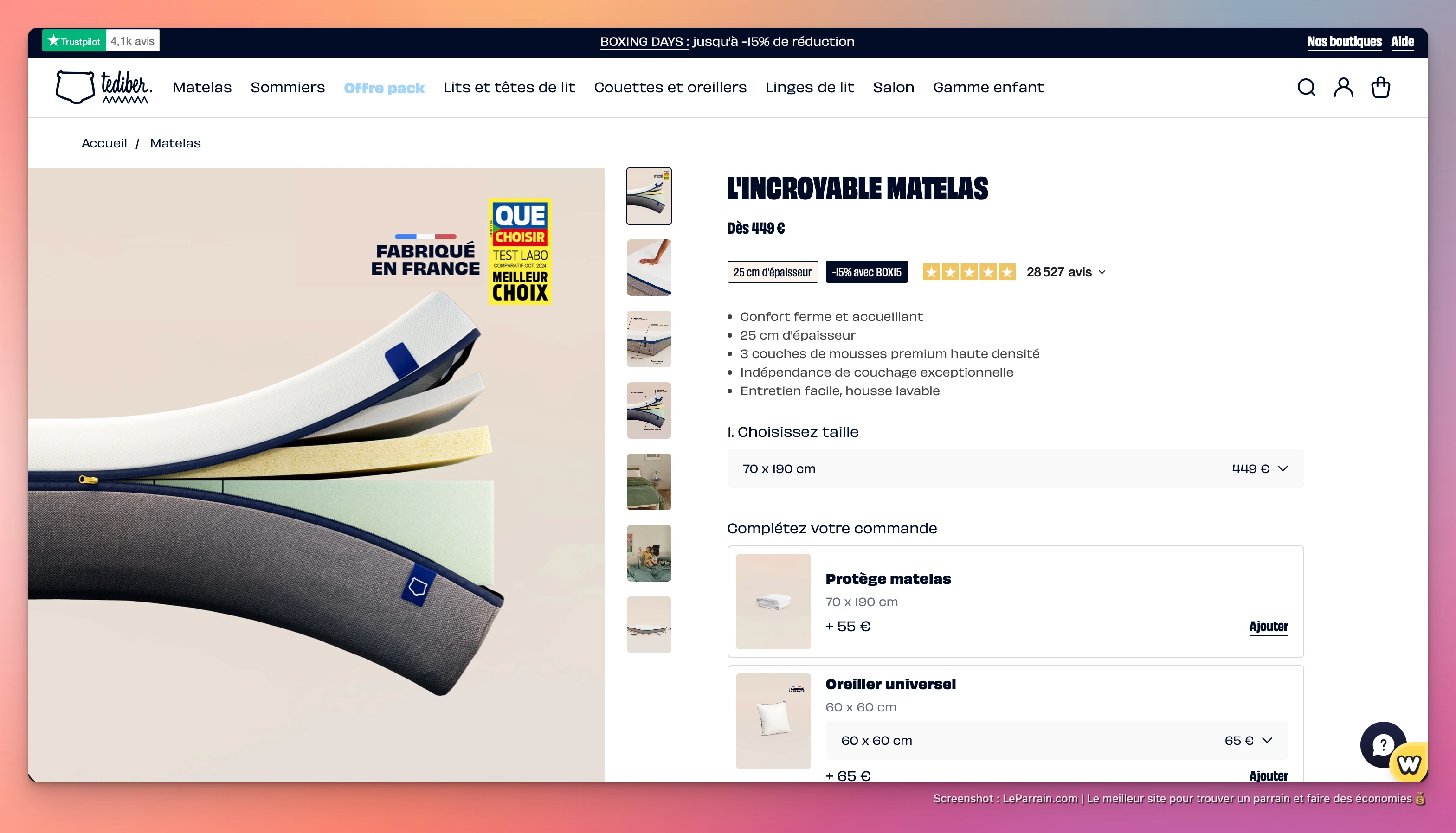 Capture d'écran 2 du programme de parrainage Tediber