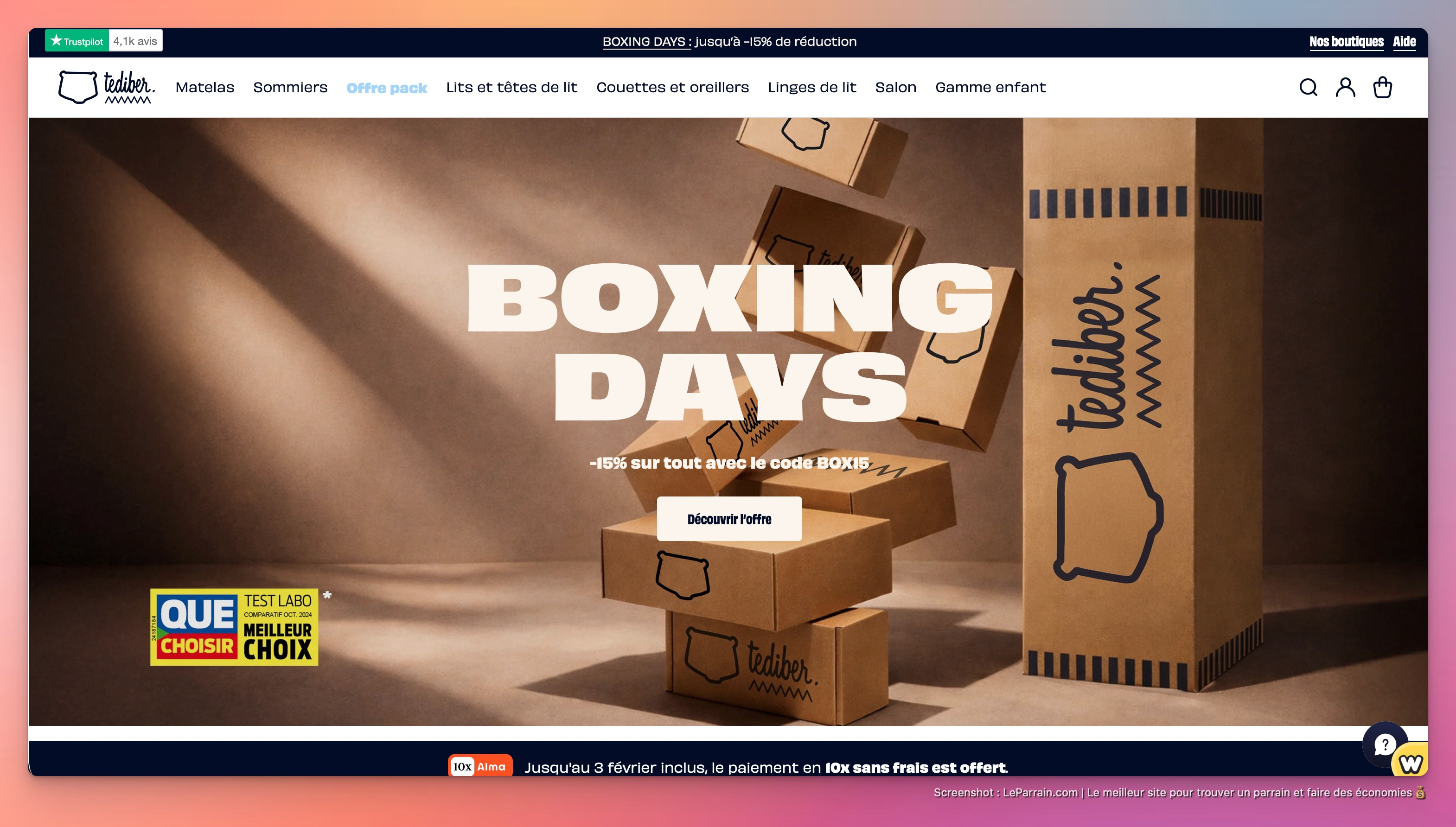 Capture d'écran 3 du programme de parrainage Tediber