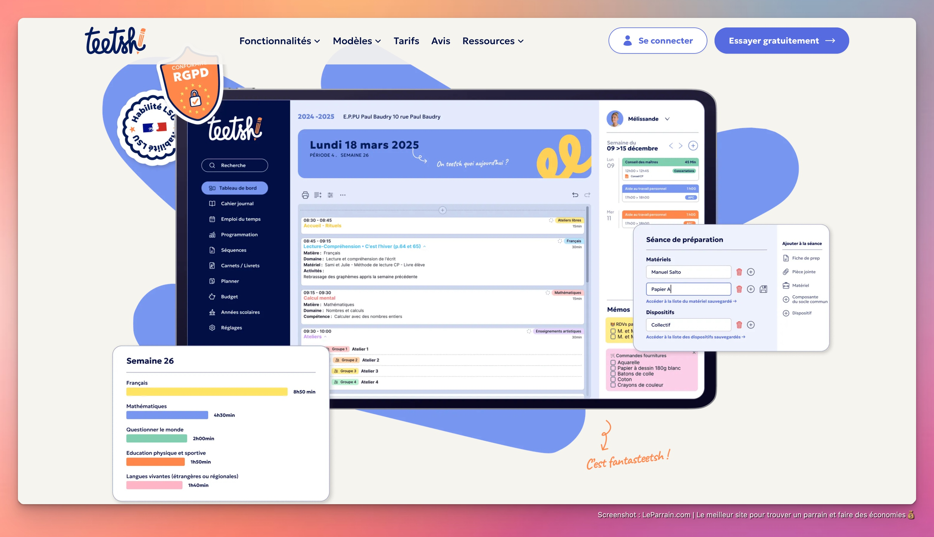 Capture d'écran 2 du programme de parrainage Teetsh
