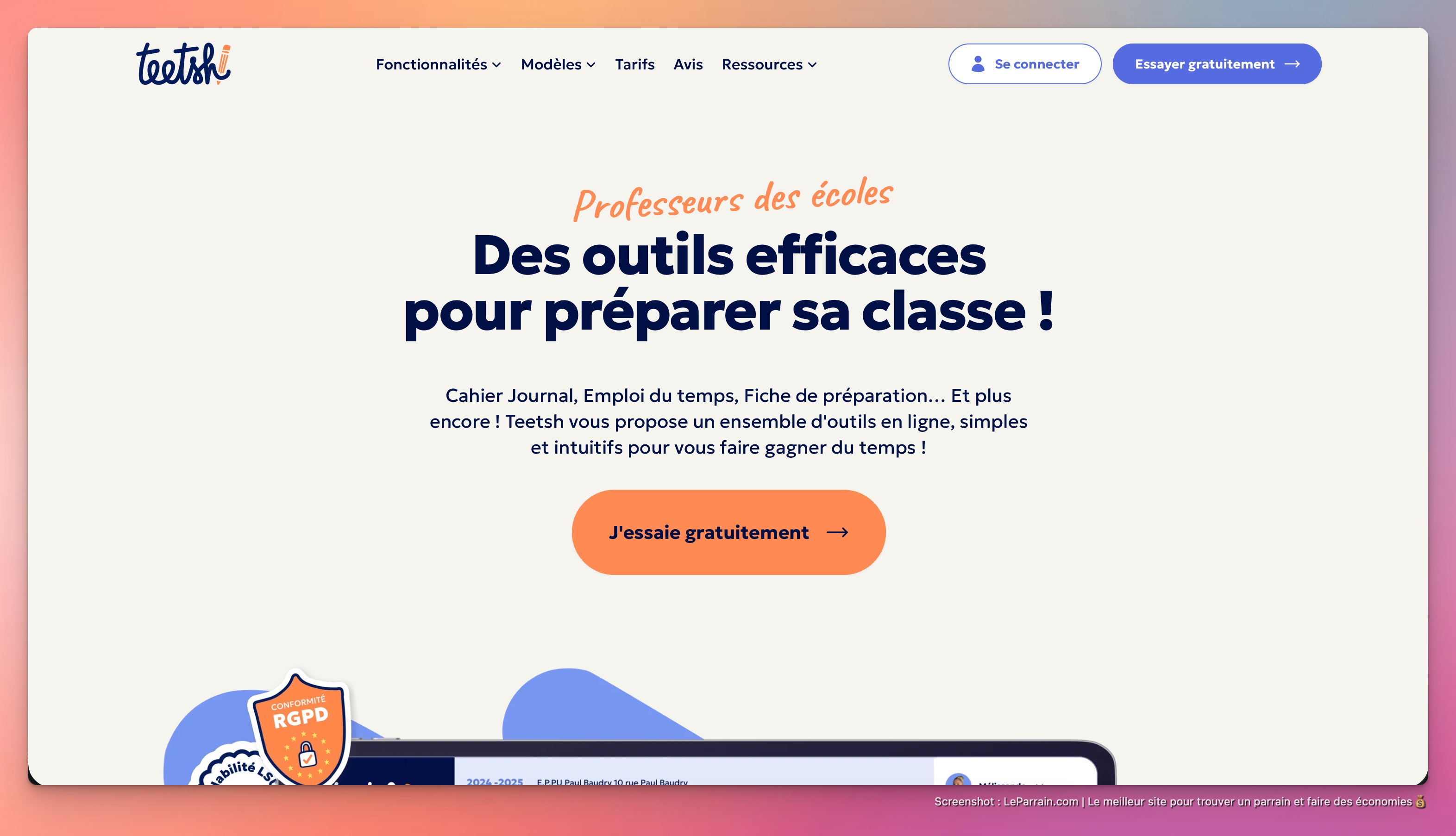 Capture d'écran 3 du programme de parrainage Teetsh