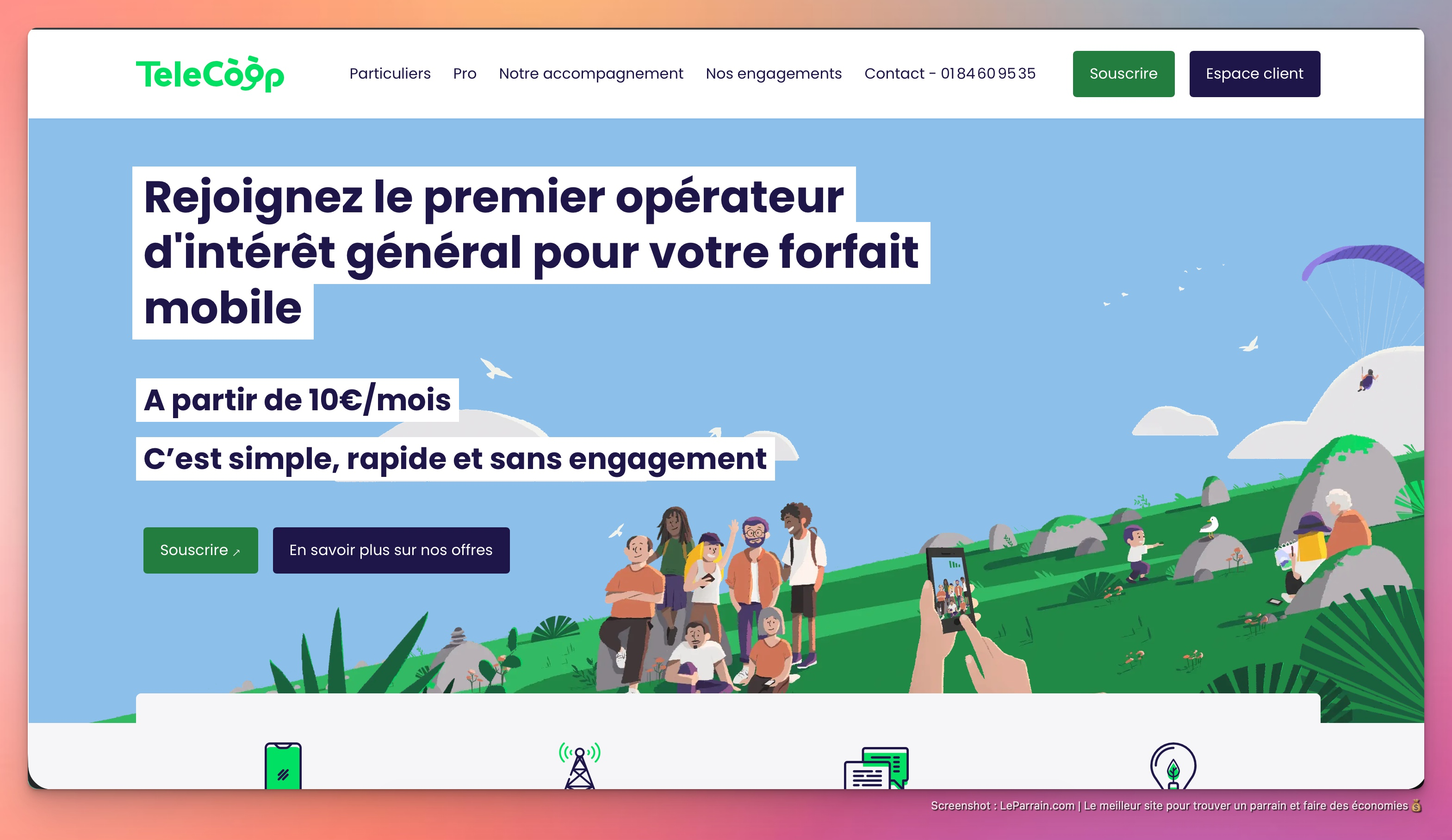 Capture d'écran 2 du programme de parrainage Telecoop