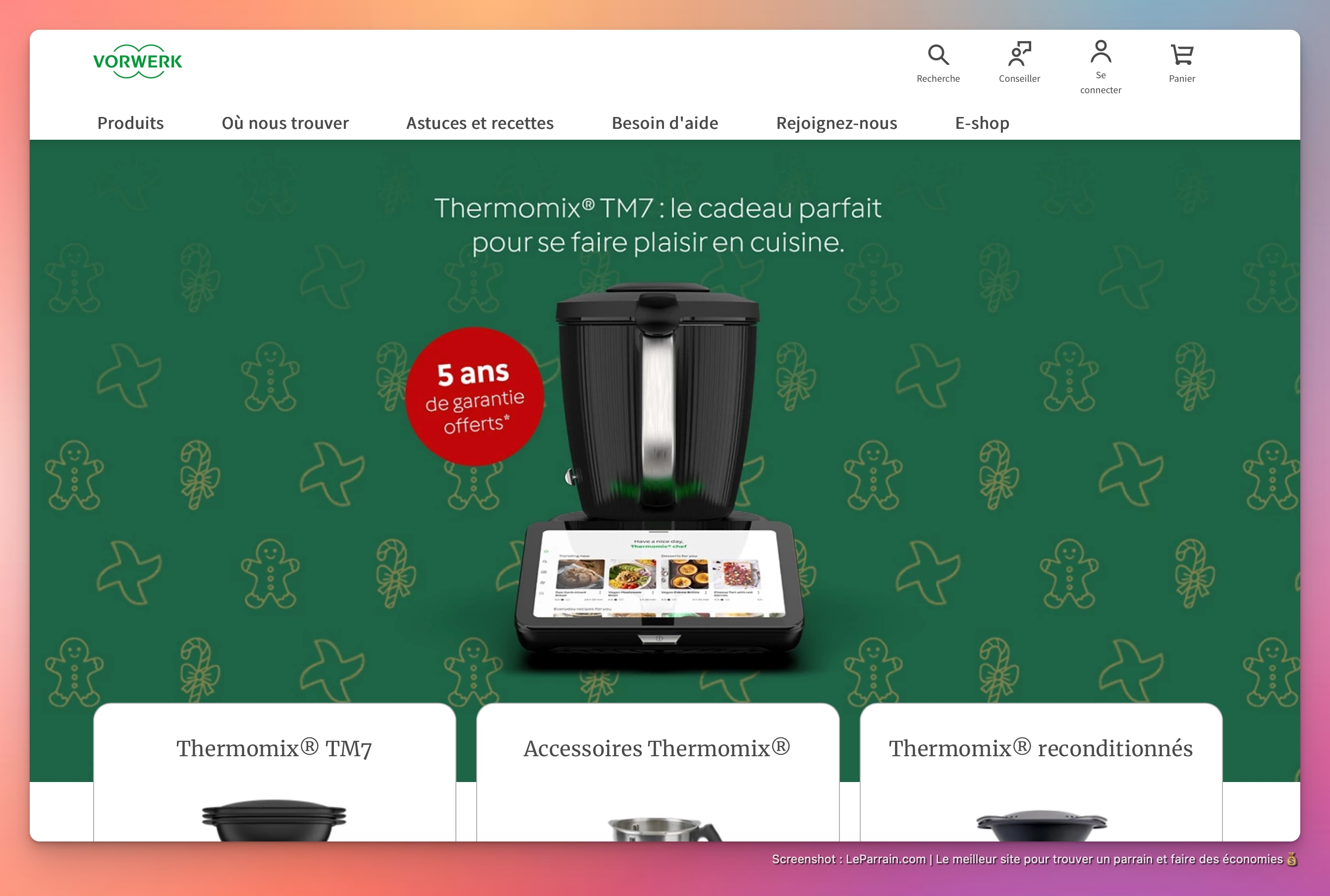 Capture d'écran 1 du programme de parrainage Thermomix