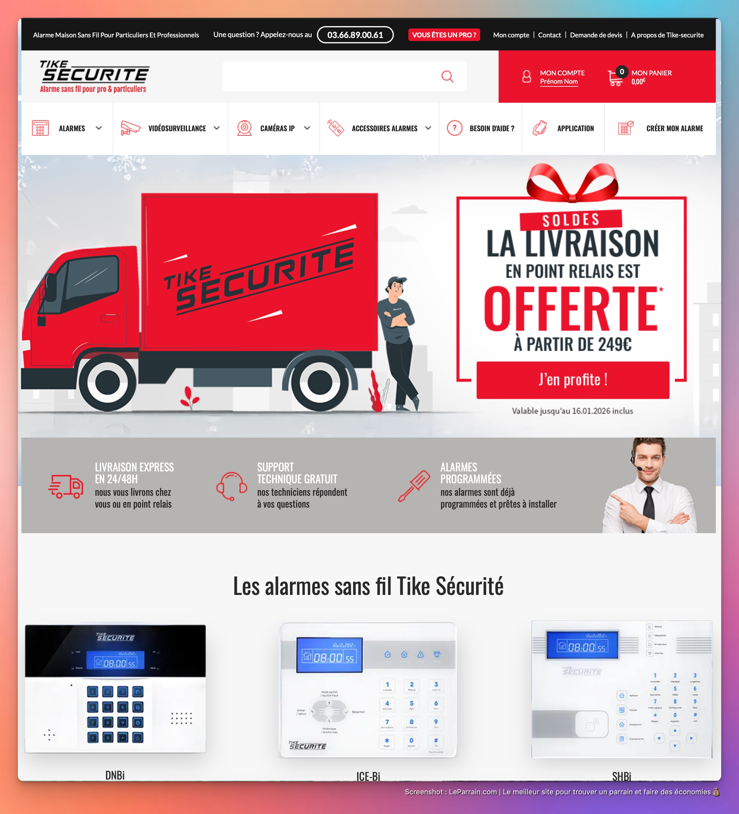 Capture d'écran 2 du programme de parrainage Tike Sécurité