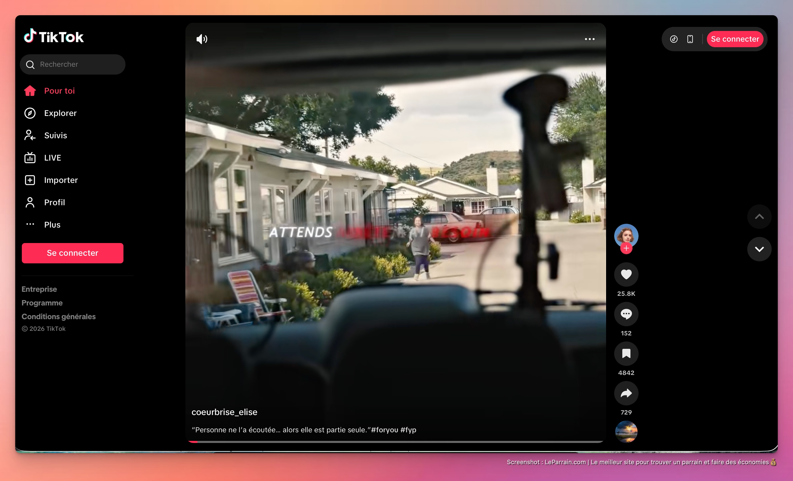 Capture d'écran 1 du programme de parrainage TikTok