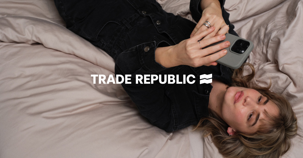 Capture d'écran de Trade Republic. Investir. Dépenser. Épargner.