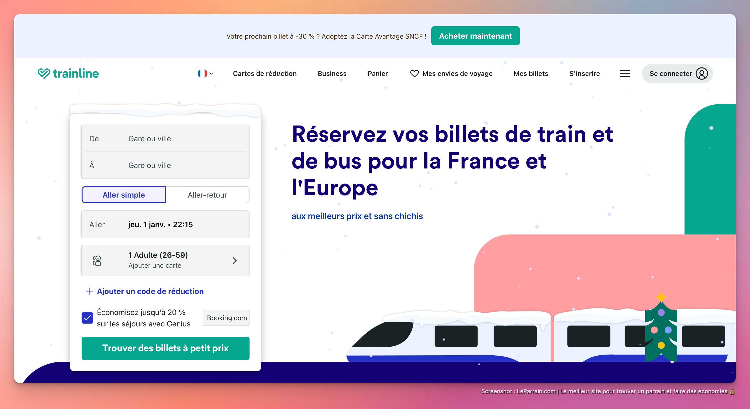 Capture d'écran 2 du programme de parrainage Trainline