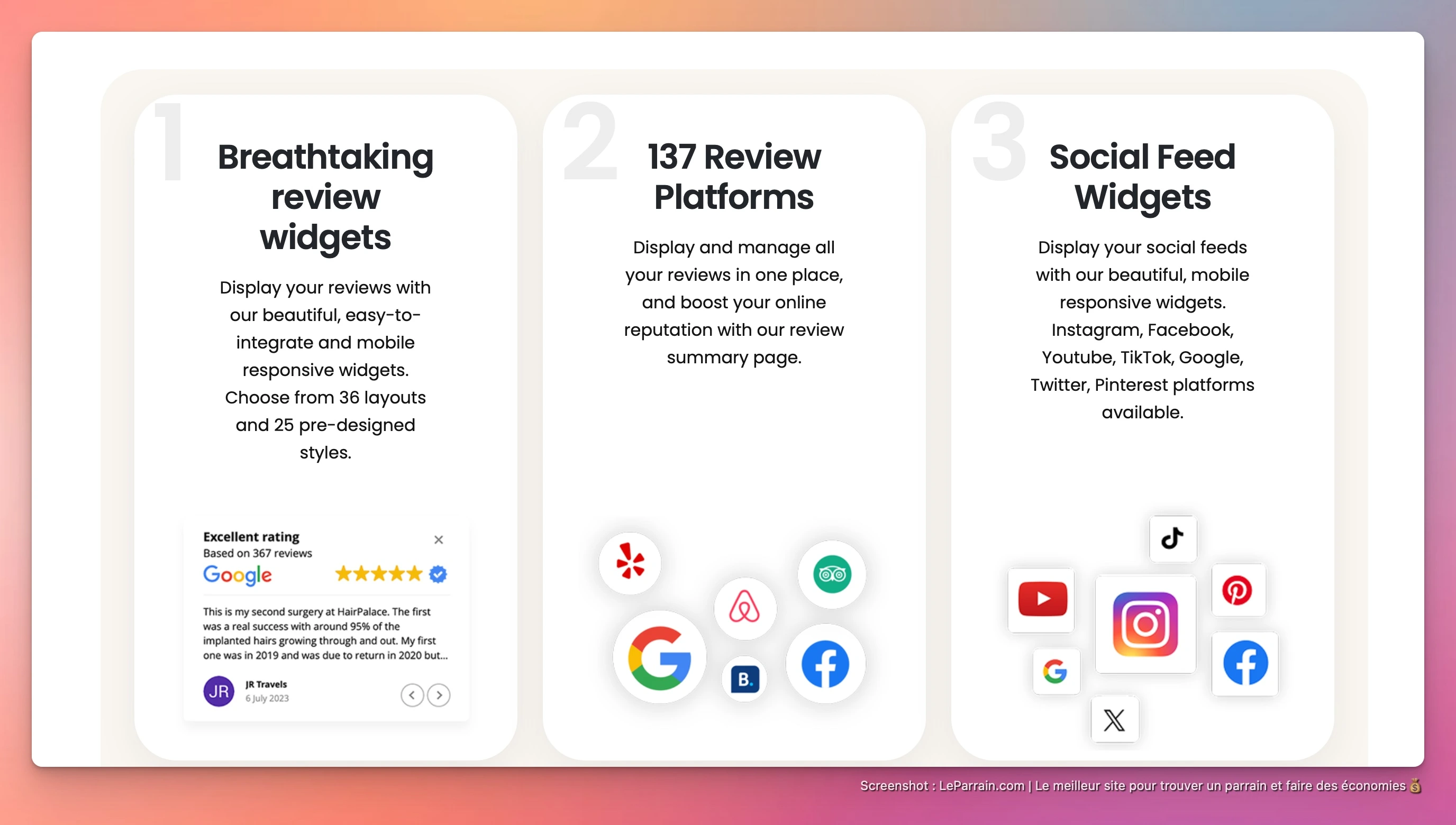 Capture d'écran 3 du programme de parrainage TrustIndex