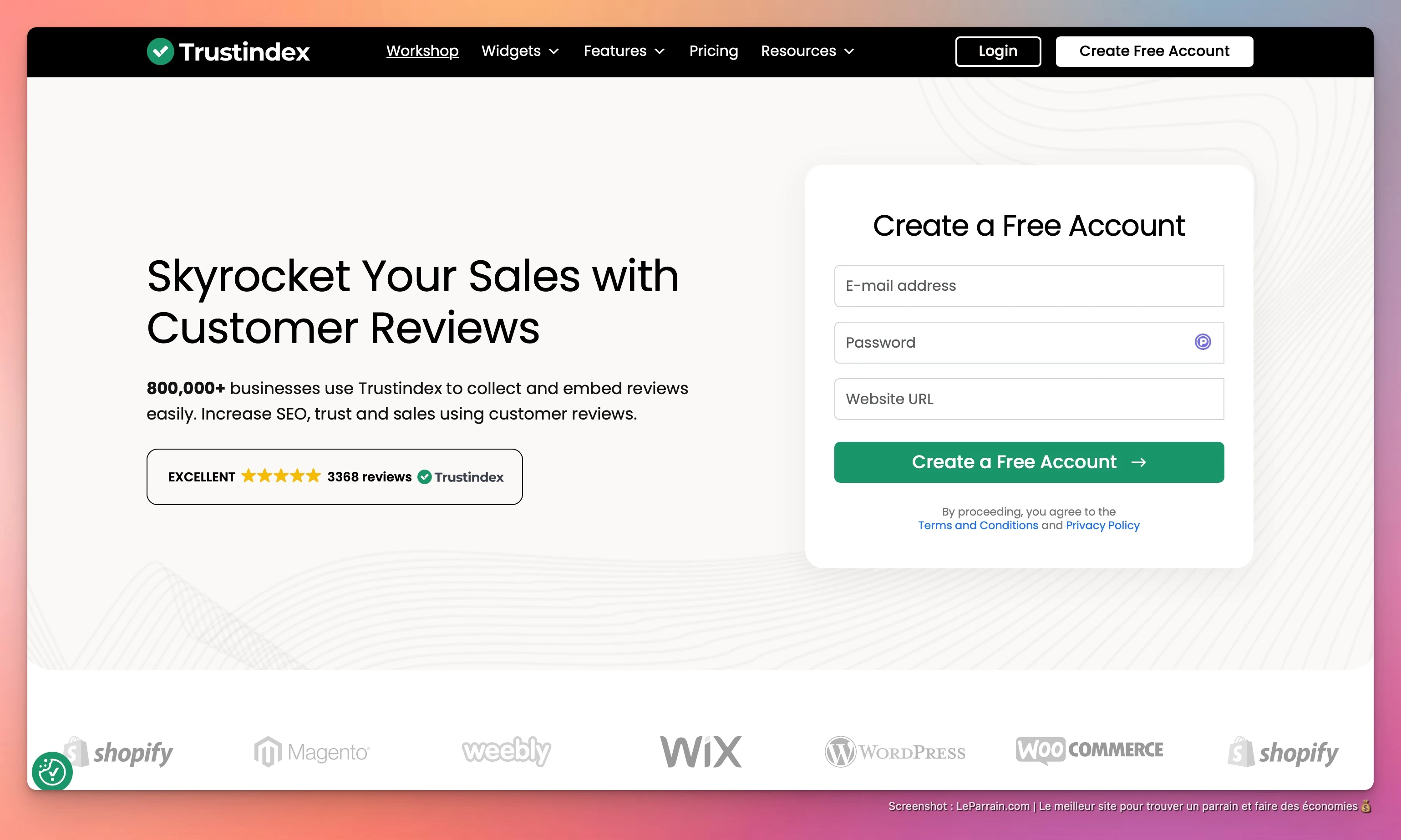 Capture d'écran 4 du programme de parrainage TrustIndex
