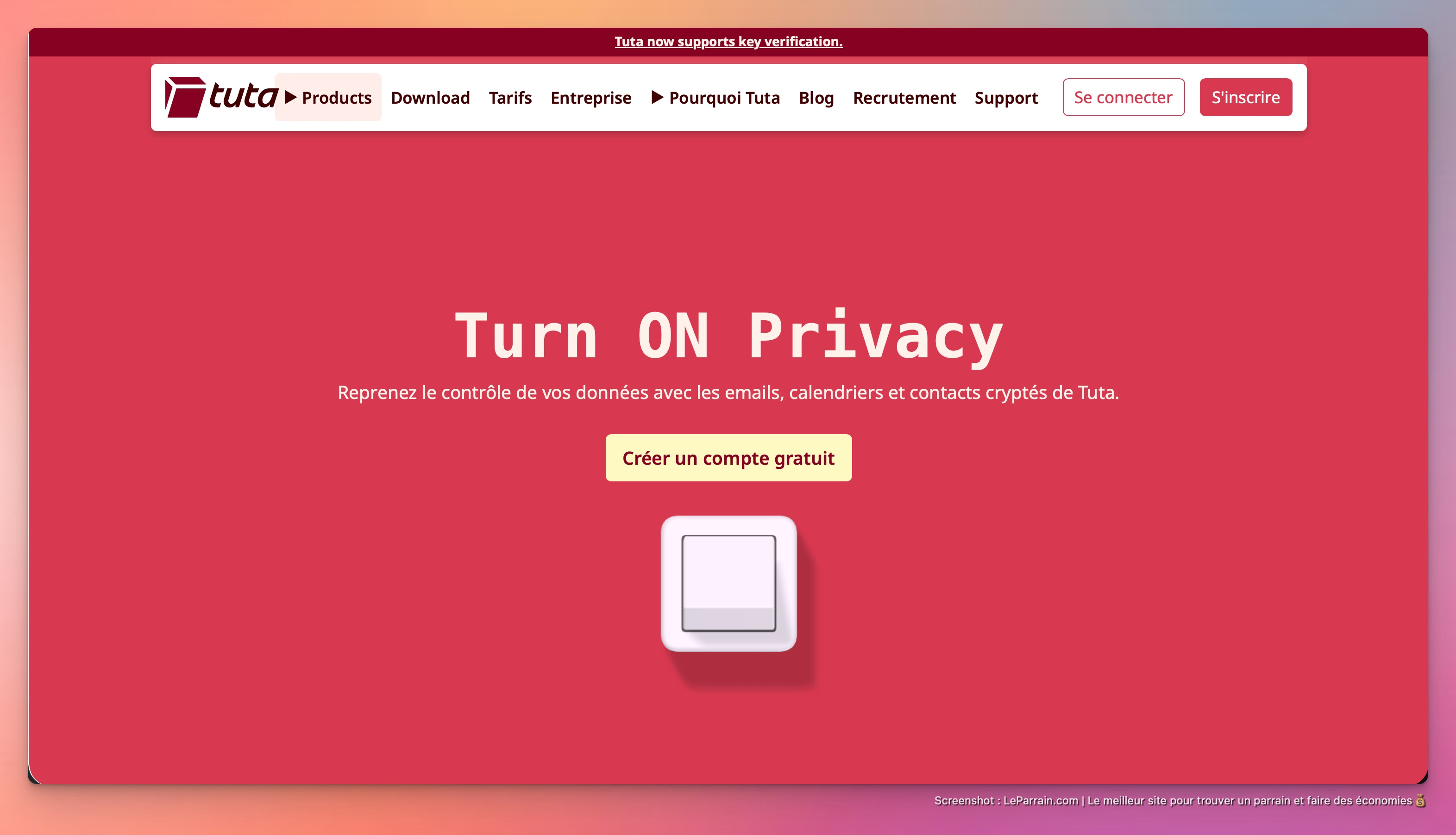 Capture d'écran 2 du programme de parrainage Tuta