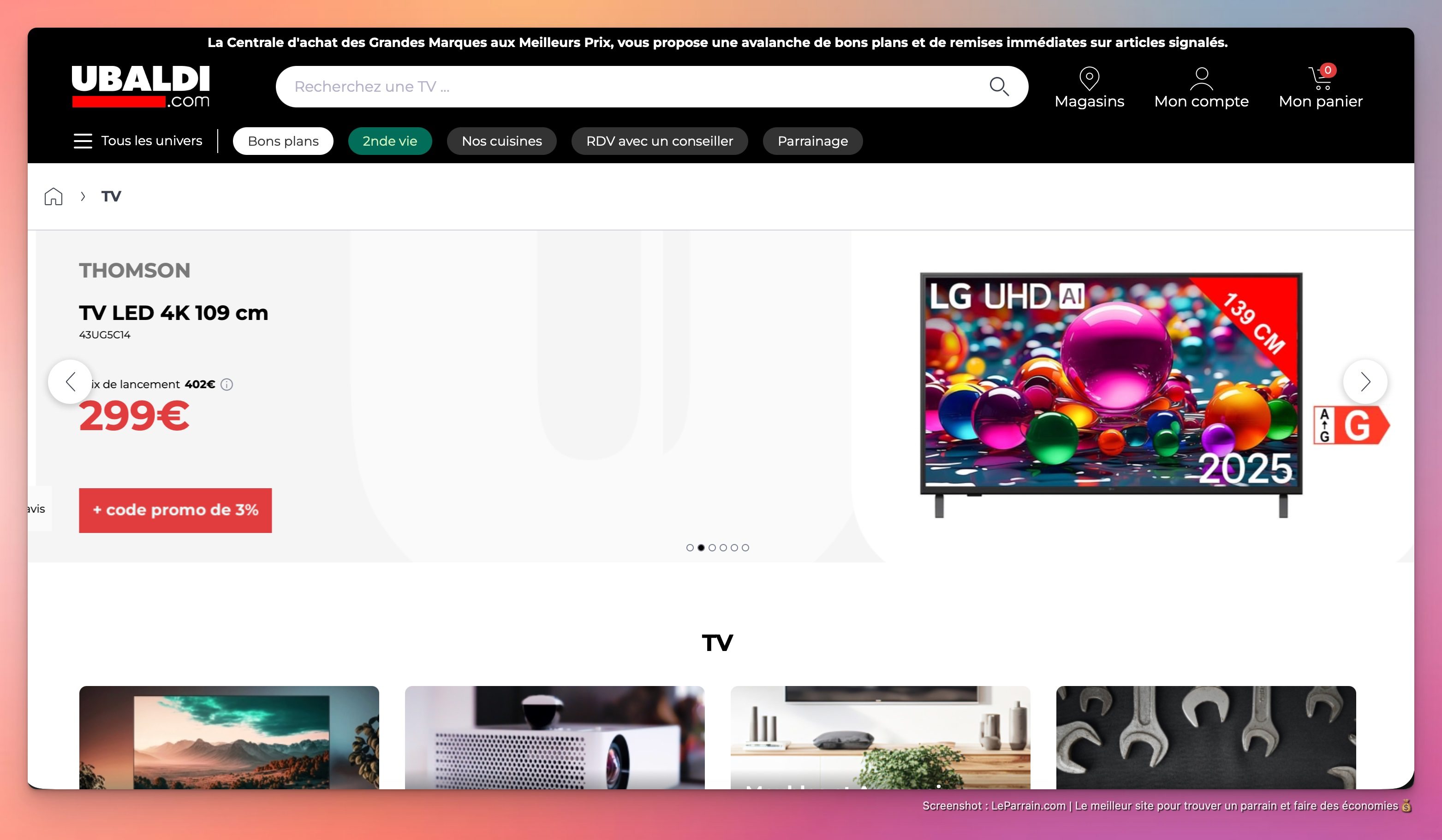 Capture d'écran 2 du programme de parrainage Ubaldi