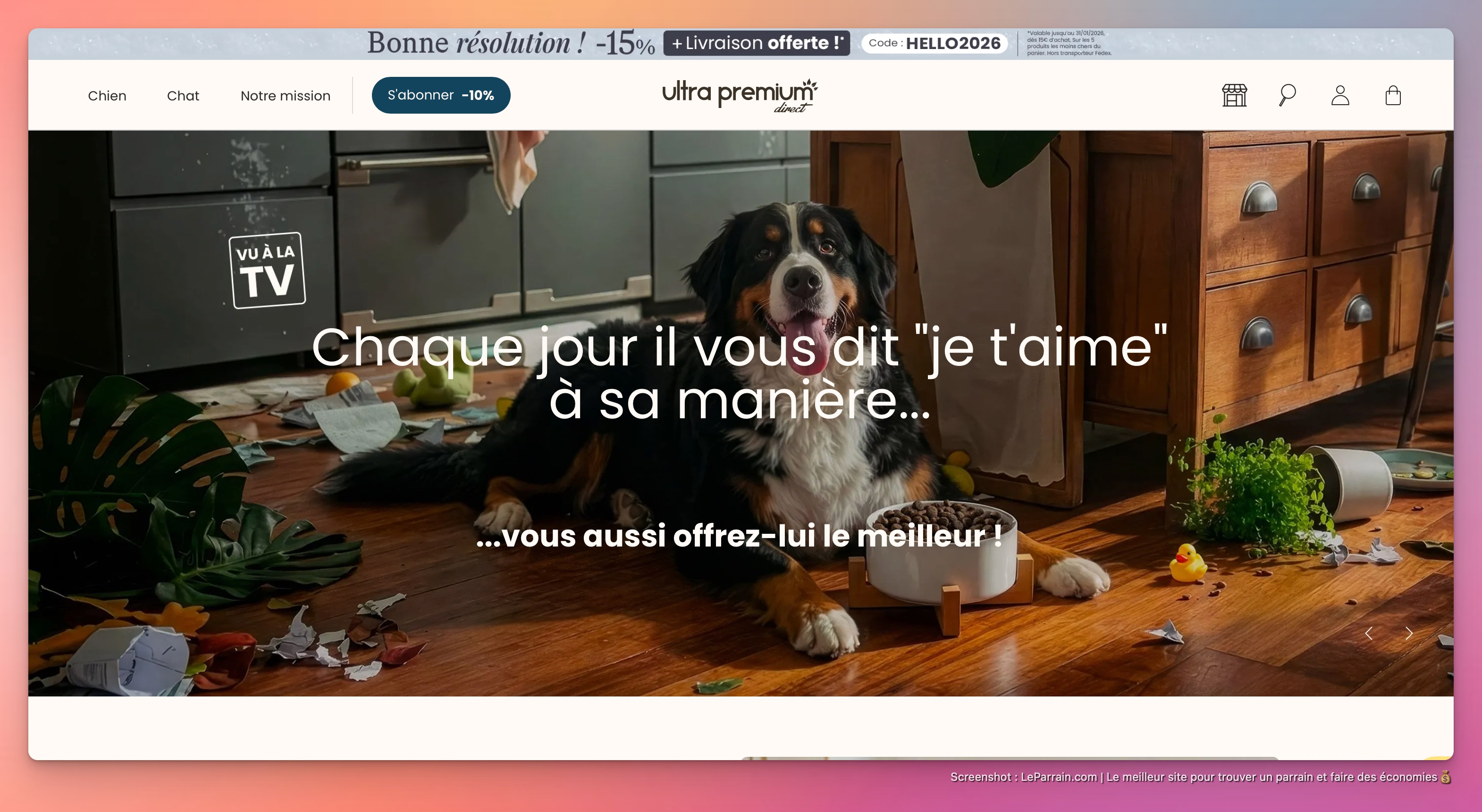 Capture d'écran 1 du programme de parrainage Ultra Premium Direct