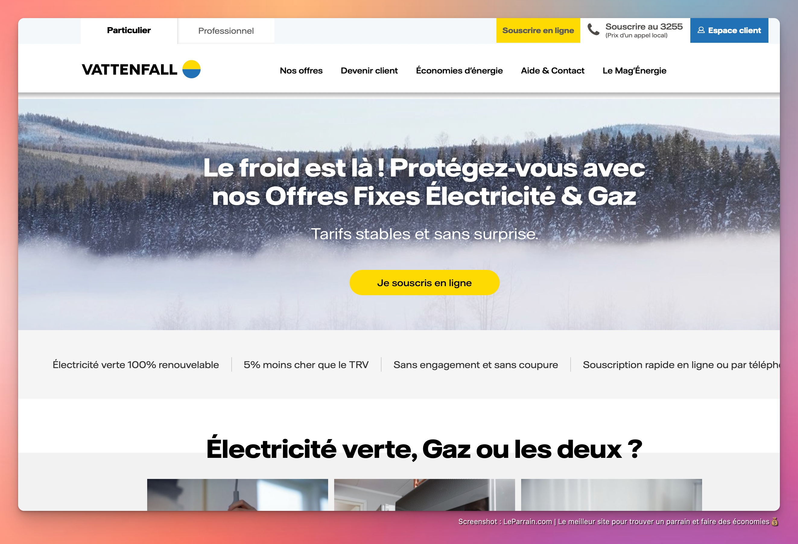 Capture d'écran 2 du programme de parrainage Vattenfall