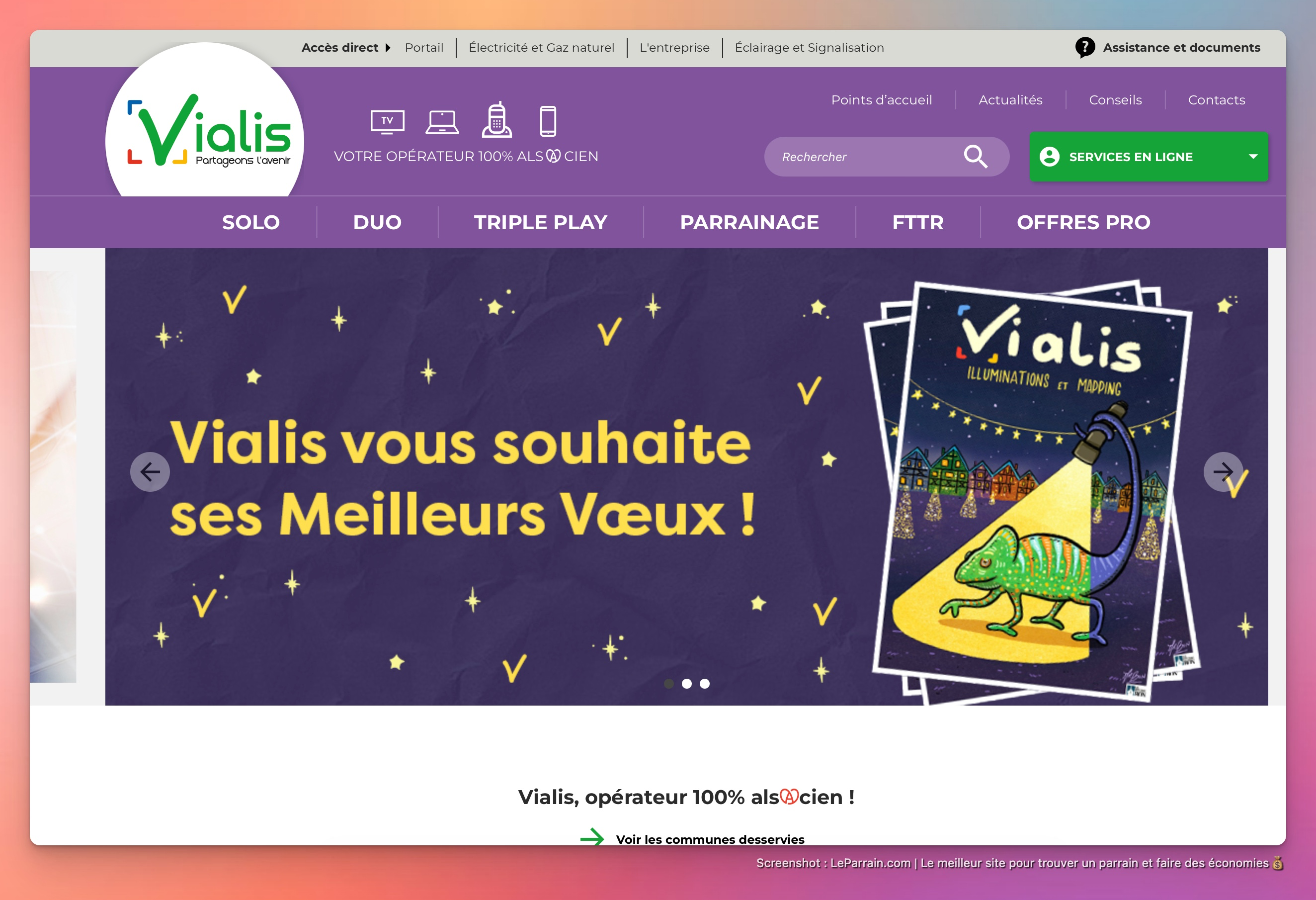Capture d'écran 1 du programme de parrainage Vialis
