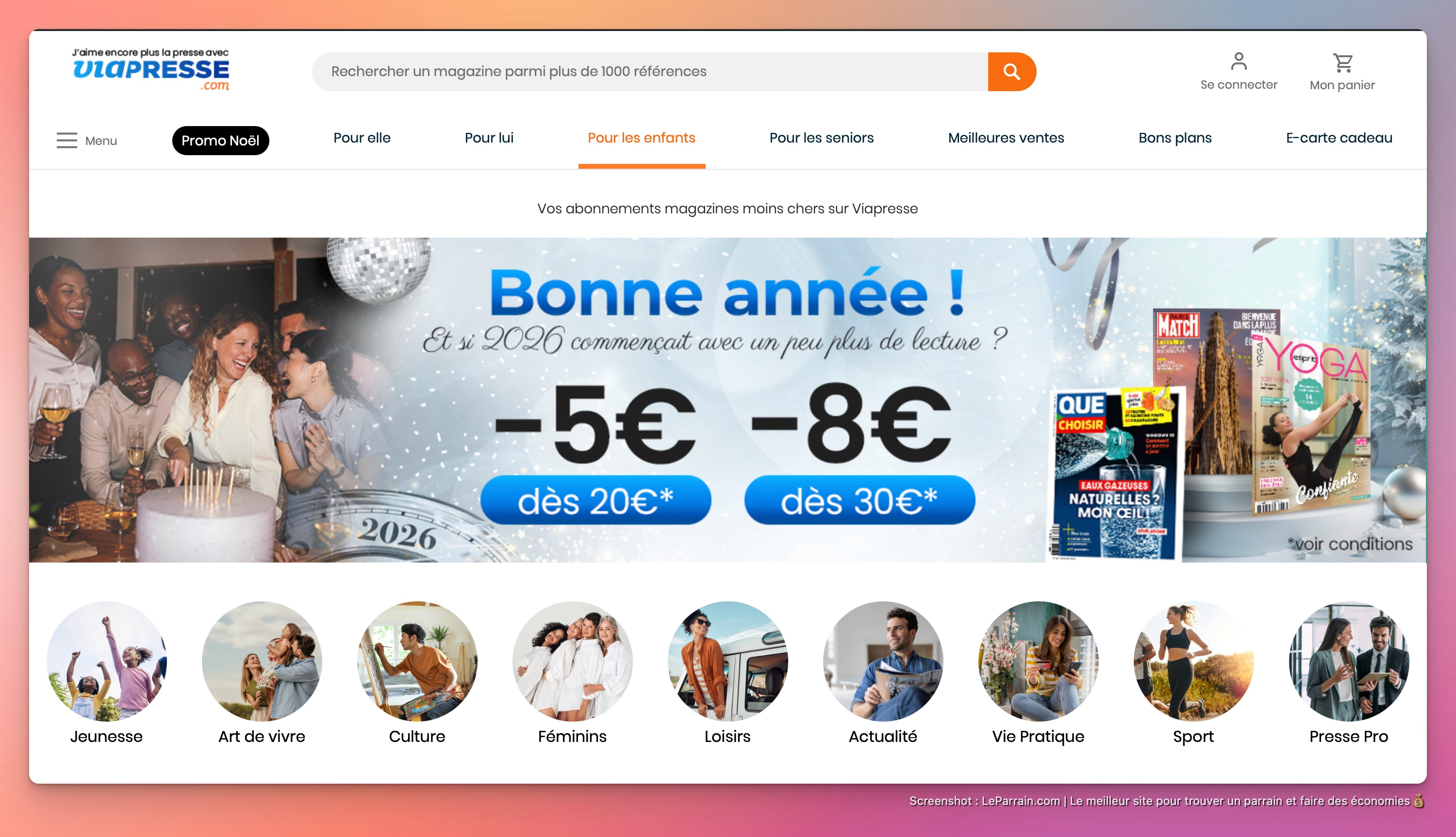 Capture d'écran 1 du programme de parrainage Viapresse