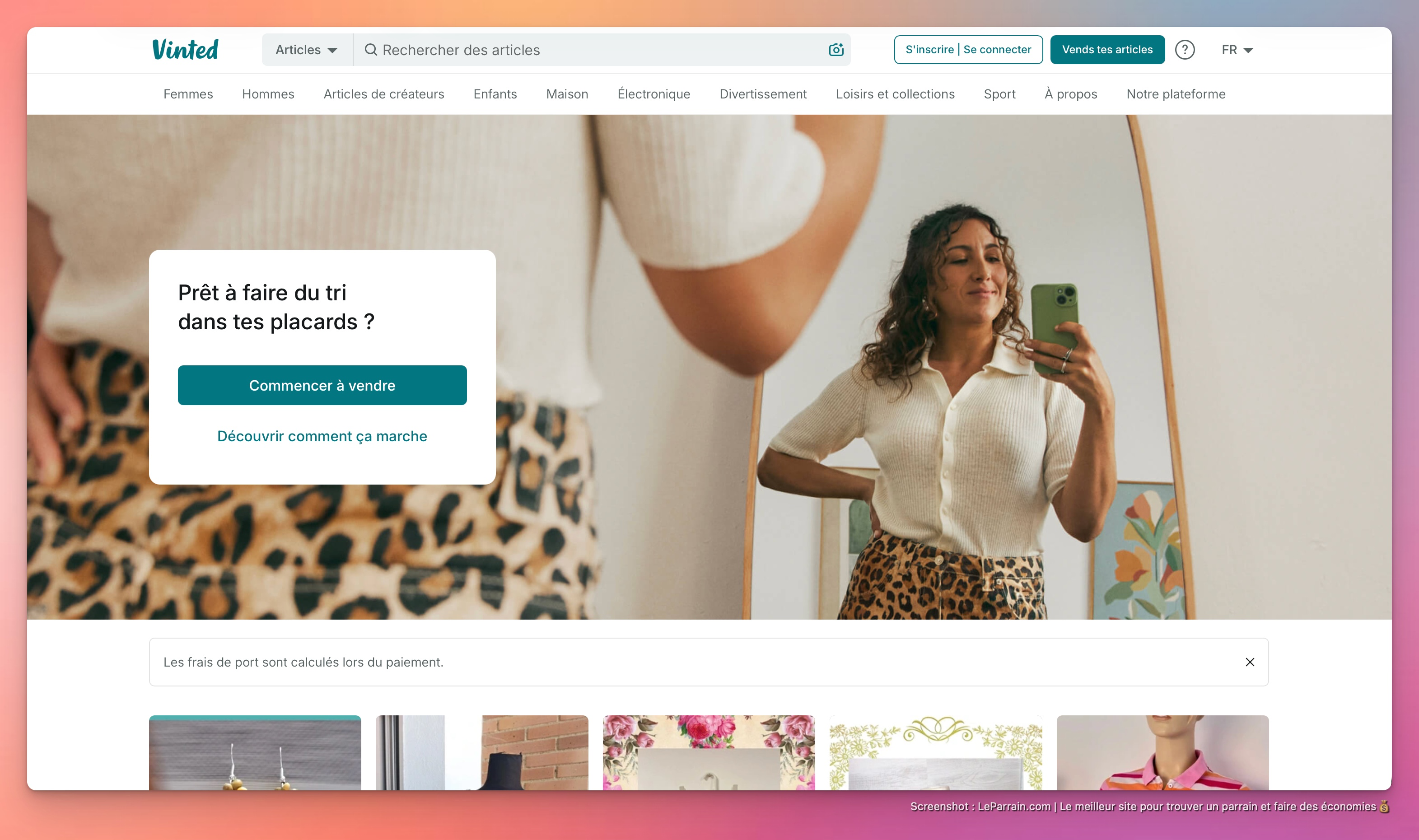 Capture d'écran 3 du programme de parrainage Vinted