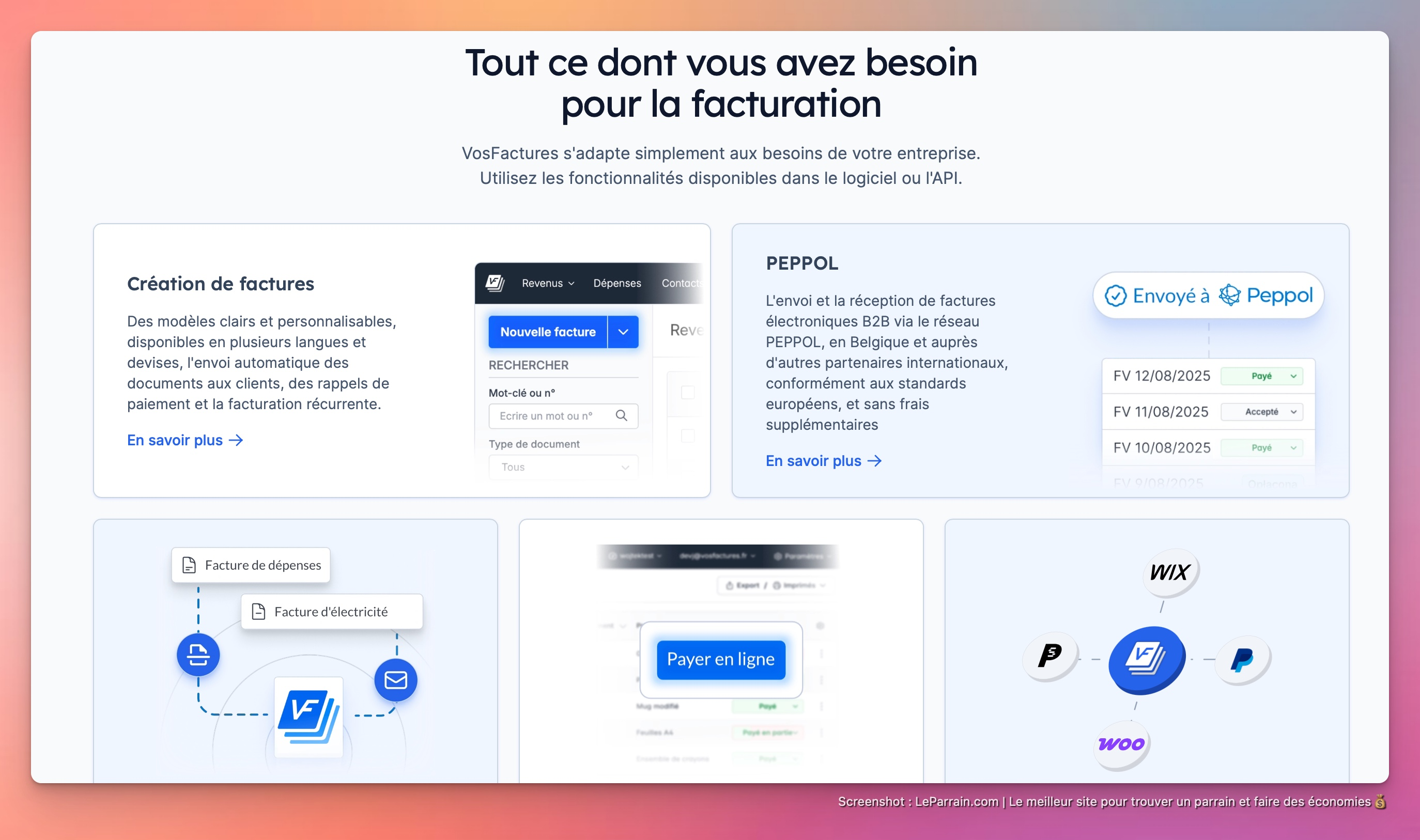 Capture d'écran 2 du programme de parrainage VosFactures