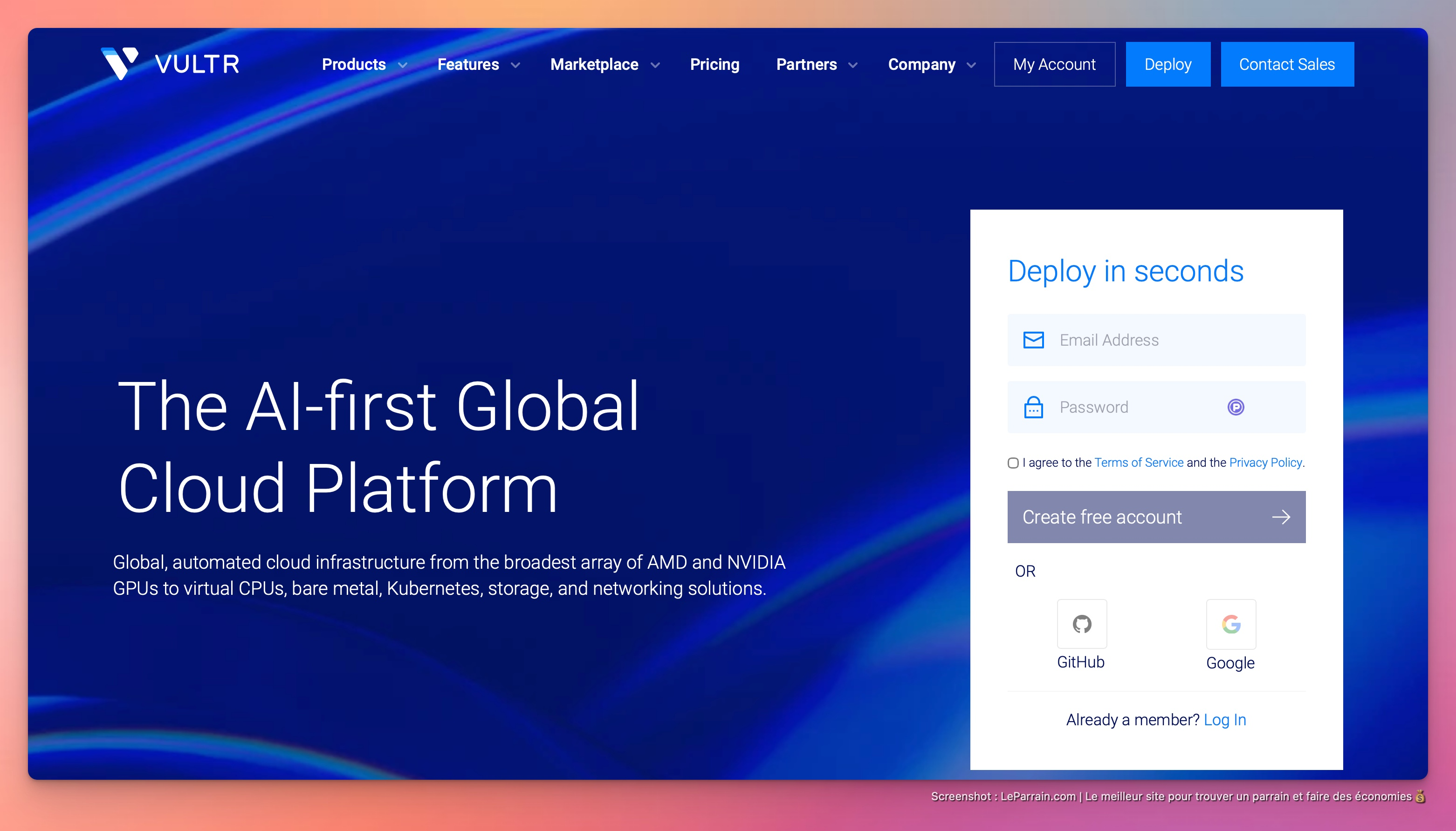 Capture d'écran 4 du programme de parrainage Vultr