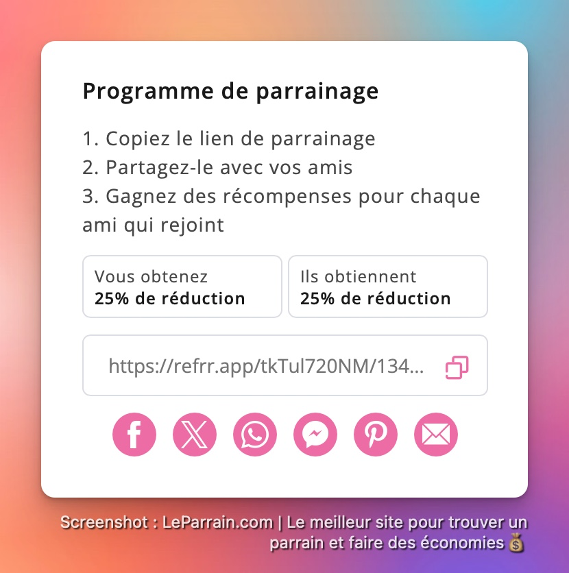 Capture d'écran 1 du programme de parrainage We Are Knitters