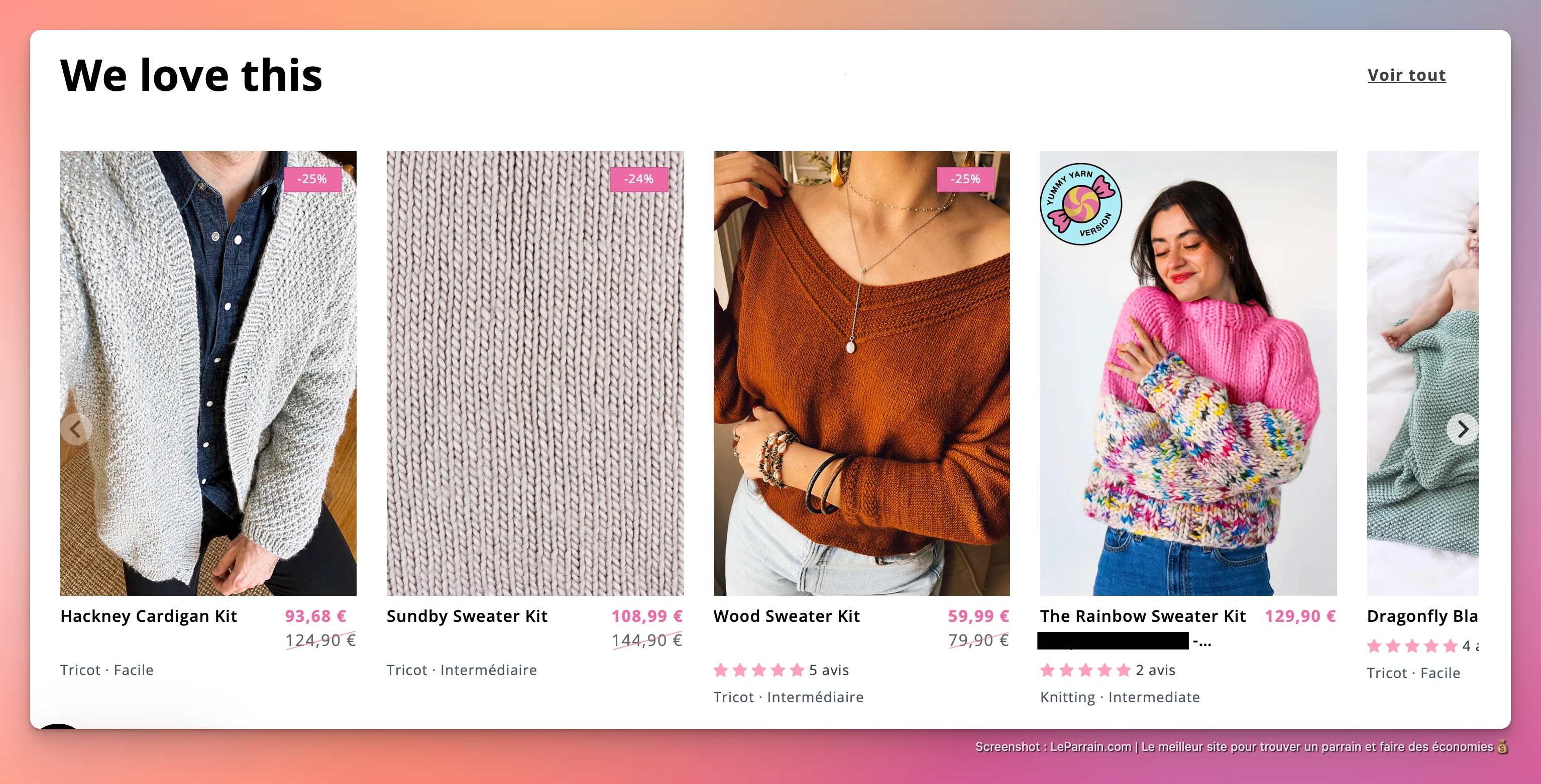 Capture d'écran 3 du programme de parrainage We Are Knitters