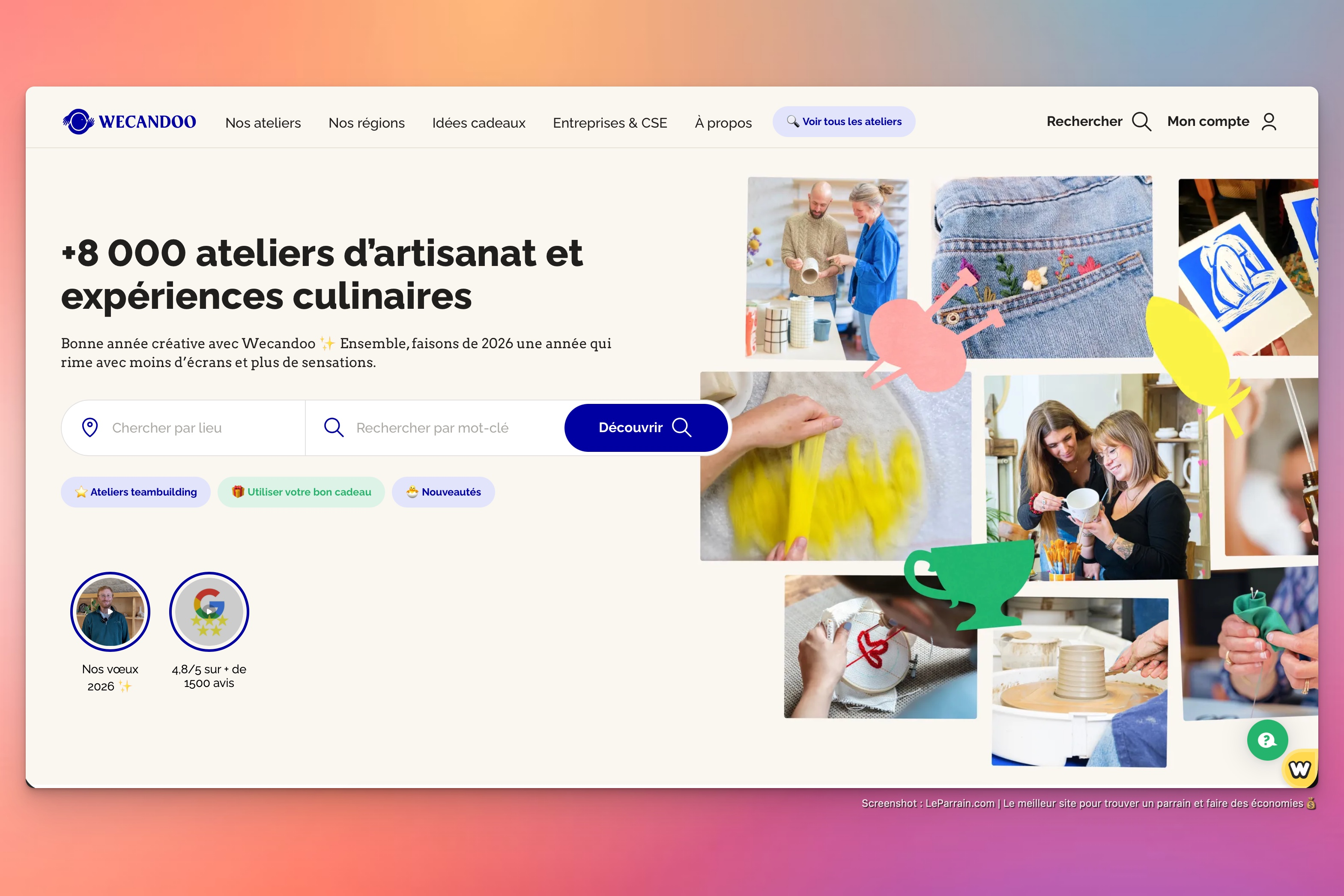 Capture d'écran 1 du programme de parrainage WeCanDoo